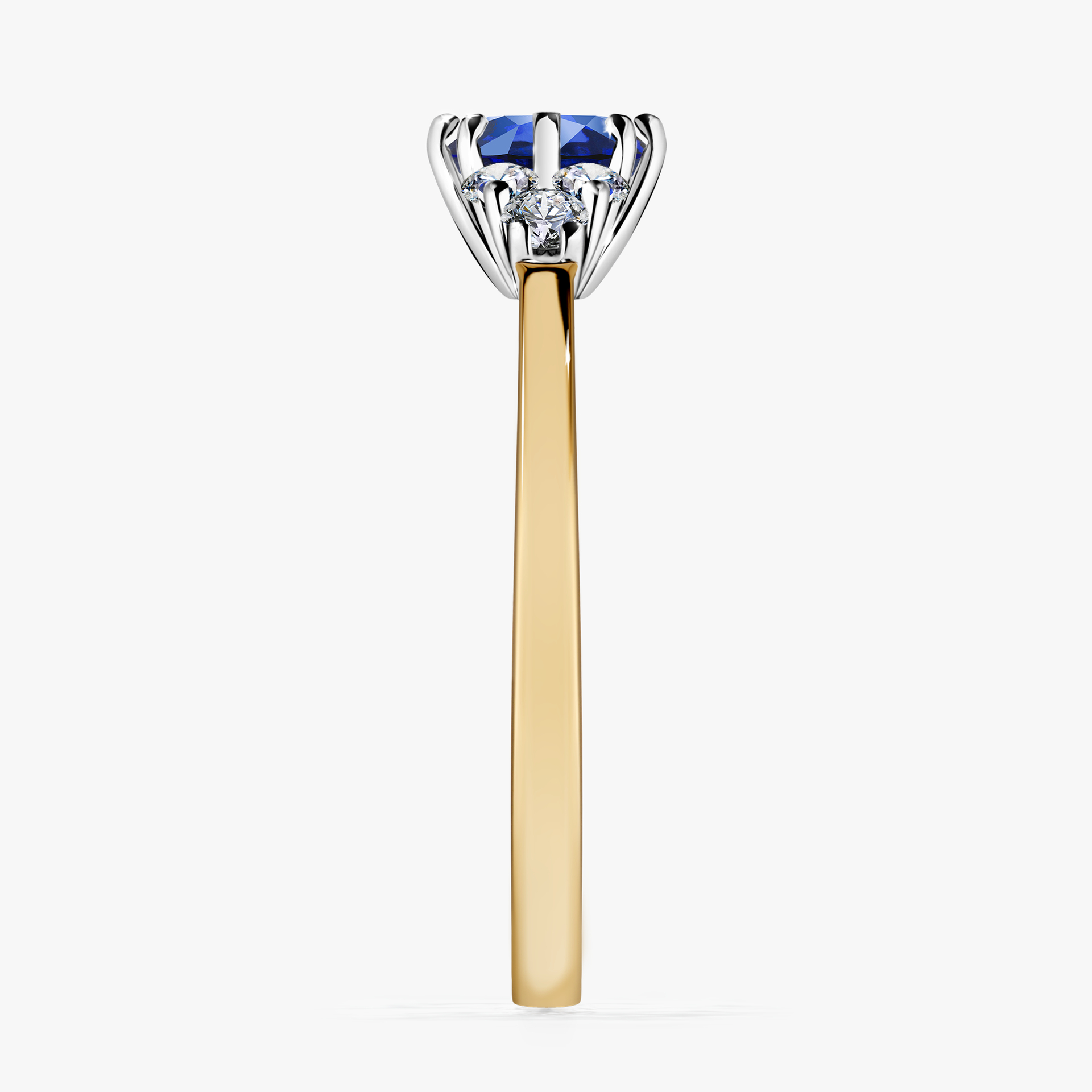 Pierścionek zaręczynowy My Lilly z żółtego złota z szafirem niebieskim 0,68ct