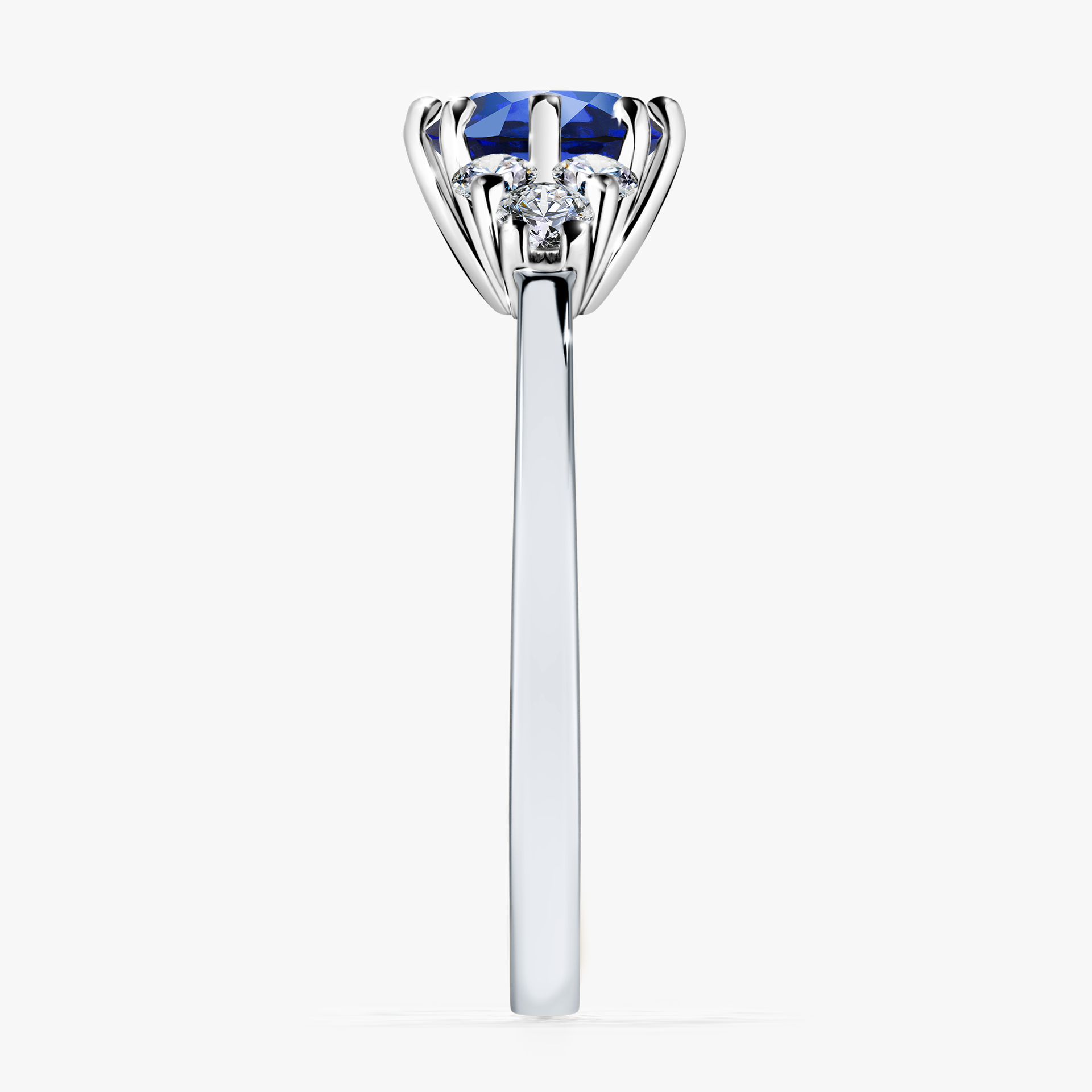 Pierścionek zaręczynowy My Lilly z białego złota z szafirem niebieskim 0,98ct