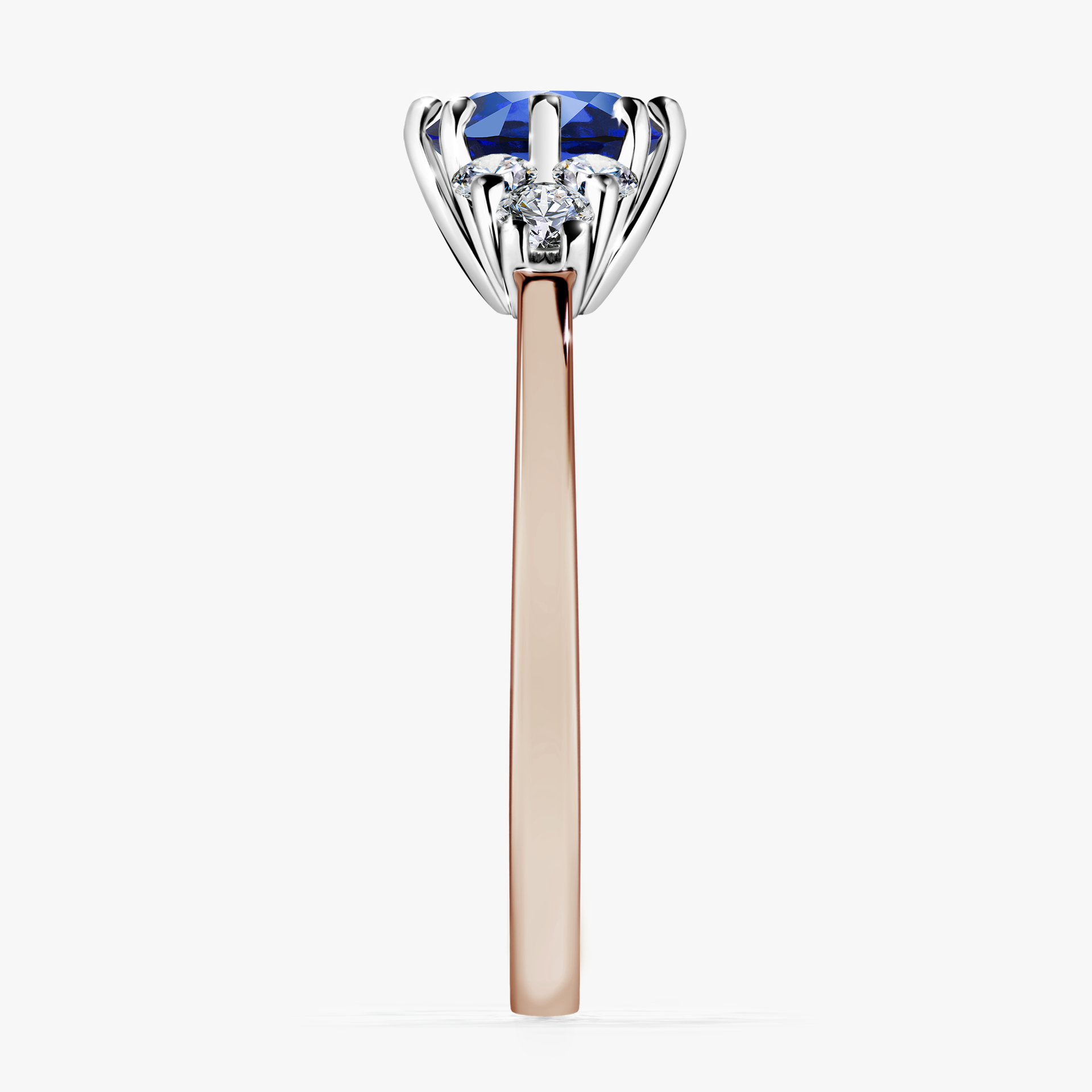 Pierścionek zaręczynowy My Lilly z różowego złota z szafirem niebieskim 0,98ct