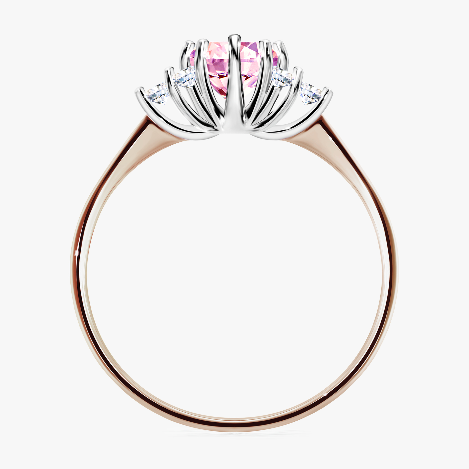 Pierścionek zaręczynowy My Lilly z różowego złota z szafirem różowym 0,68ct