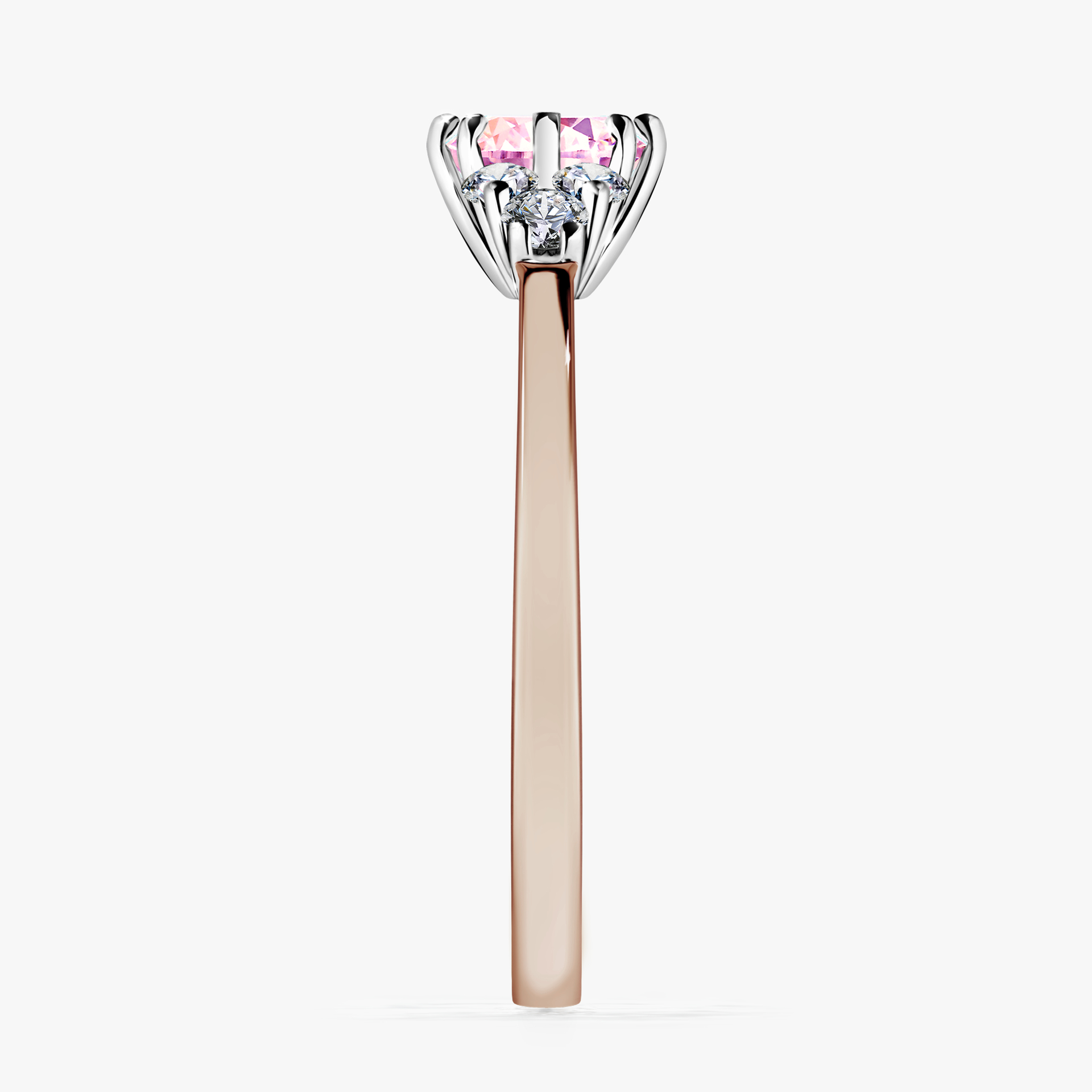 Pierścionek zaręczynowy My Lilly z różowego złota z szafirem różowym 0,68ct