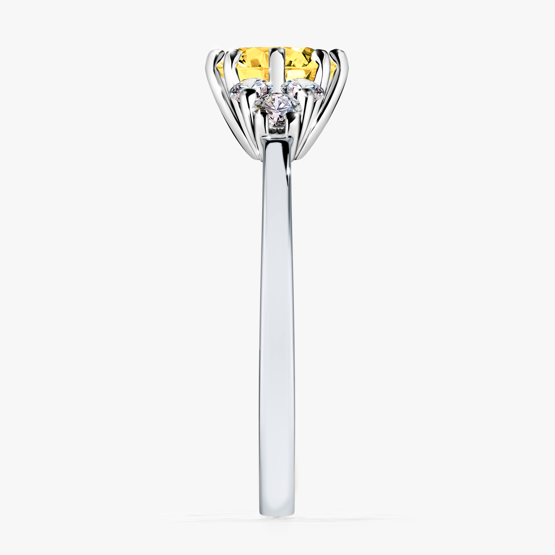 Pierścionek zaręczynowy My Lilly z białego złota z szafirem żółtym 0,98ct