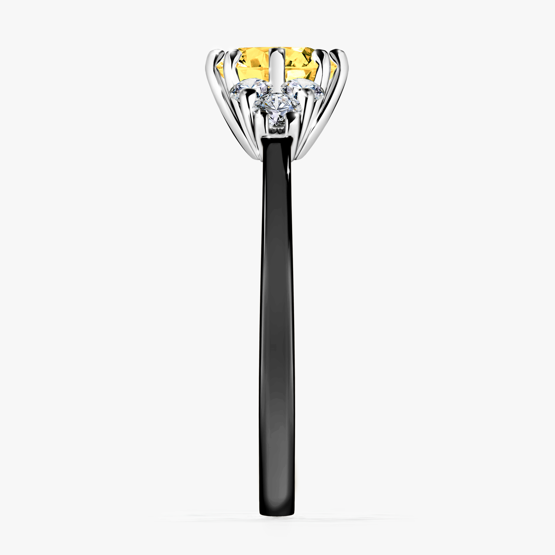 Pierścionek zaręczynowy My Lilly z czarnego złota z szafirem żółtym 0,98ct