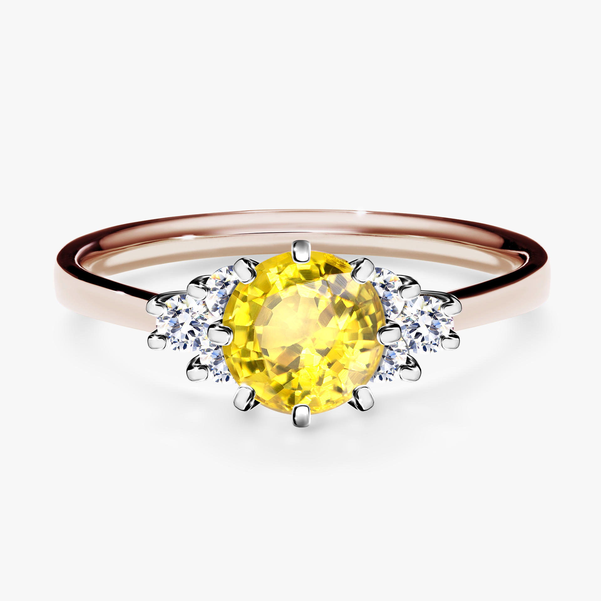 Pierścionek zaręczynowy My Lilly z różowego złota z szafirem żółtym 0,98ct