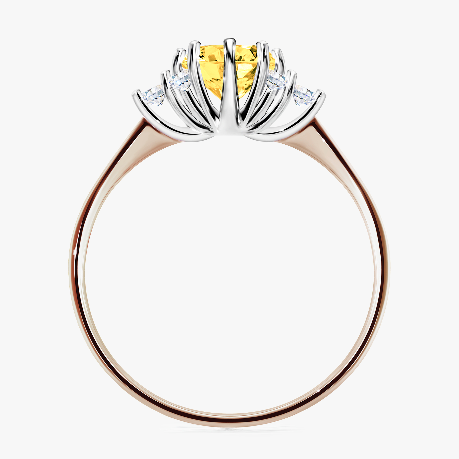 Pierścionek zaręczynowy My Lilly z różowego złota z szafirem żółtym 0,98ct