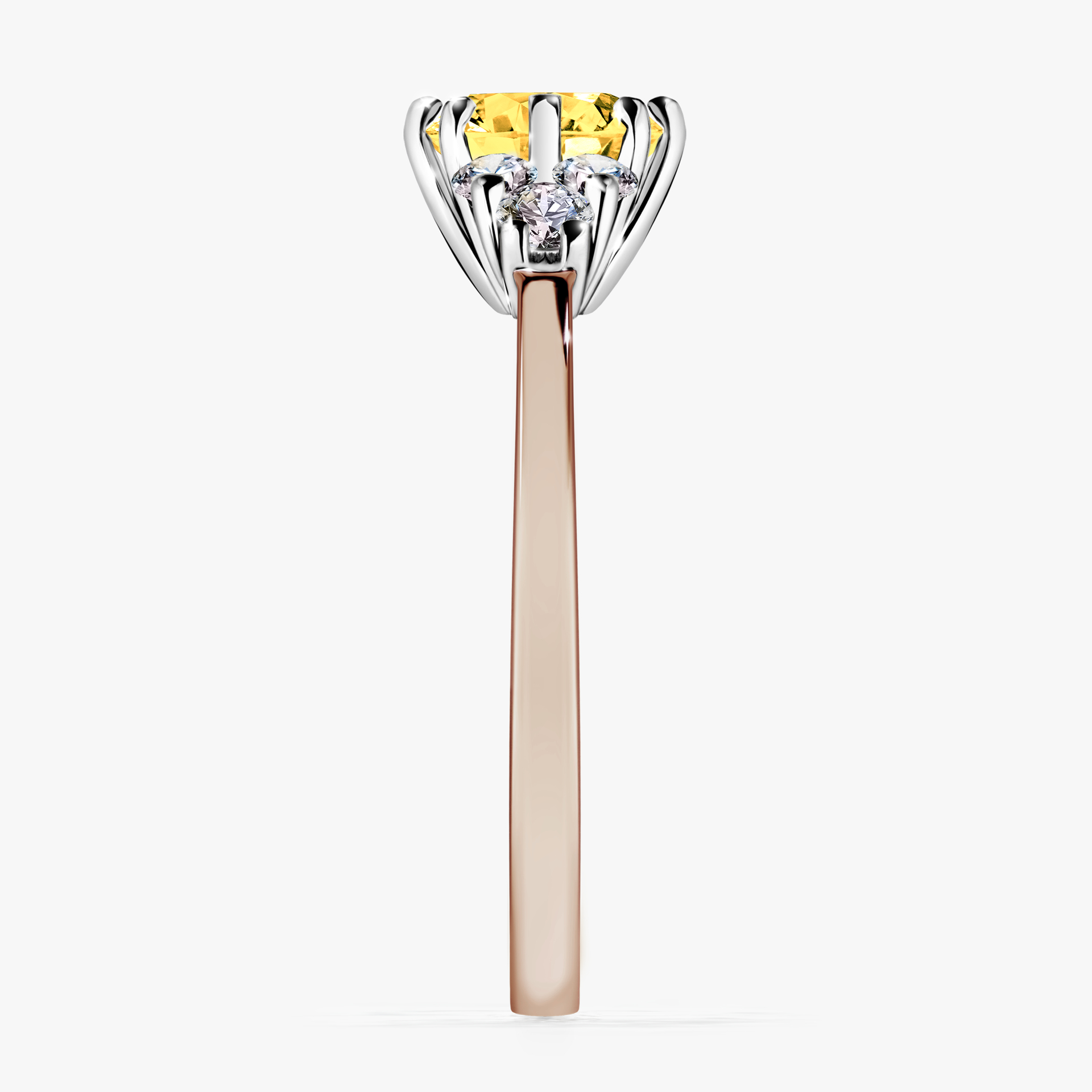 Pierścionek zaręczynowy My Lilly z różowego złota z szafirem żółtym 0,98ct