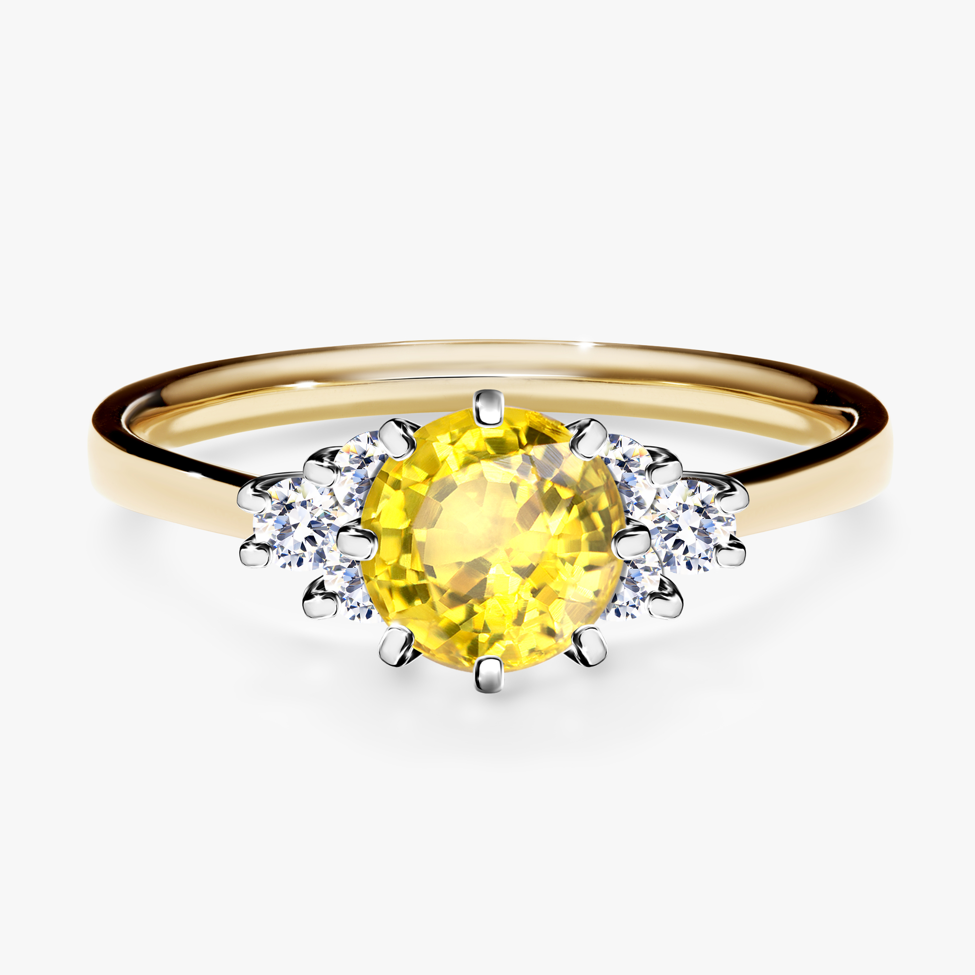 Pierścionek zaręczynowy My Lilly z żółtego złota z szafirem żółtym 0,98ct