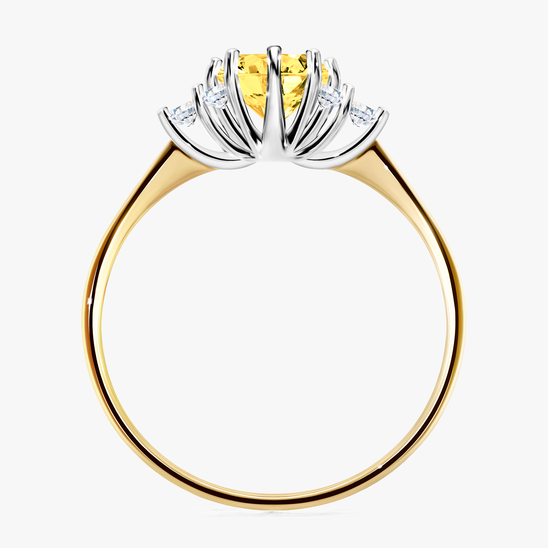 Pierścionek zaręczynowy My Lilly z żółtego złota z szafirem żółtym 0,98ct