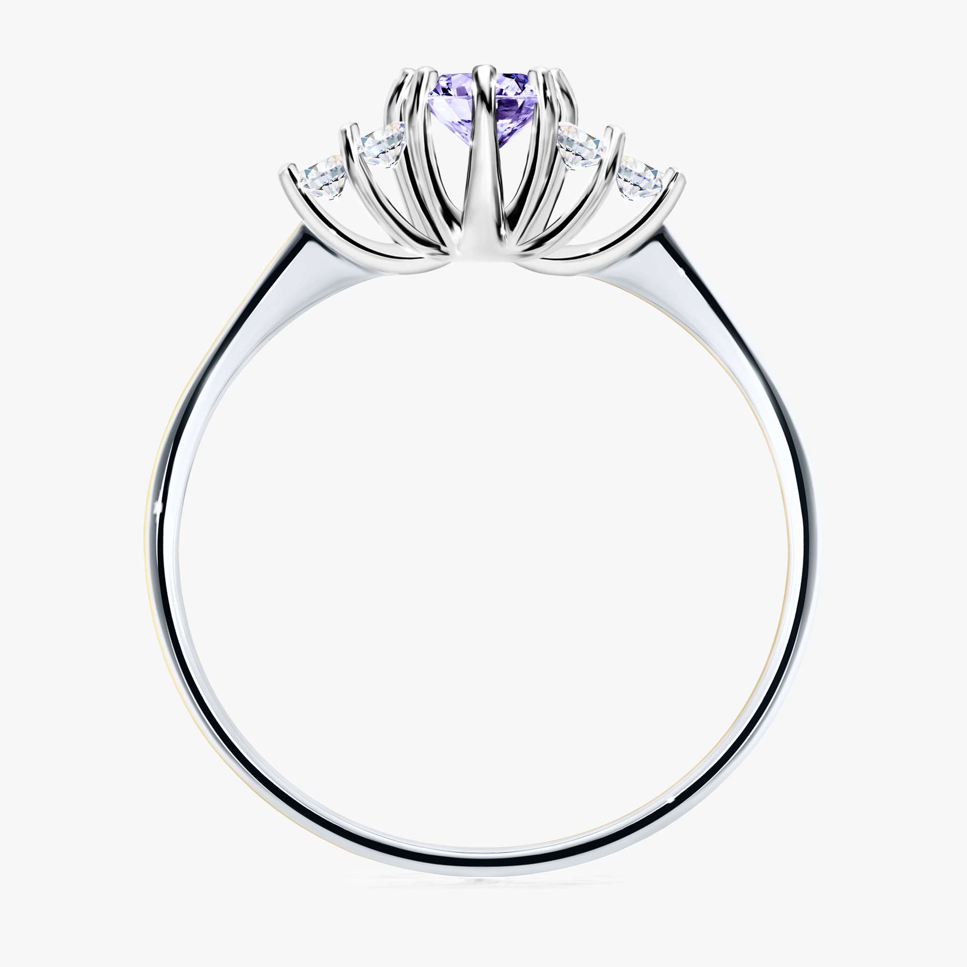Pierścionek zaręczynowy My Lilly z białego złota z tanzanitem 0,43ct