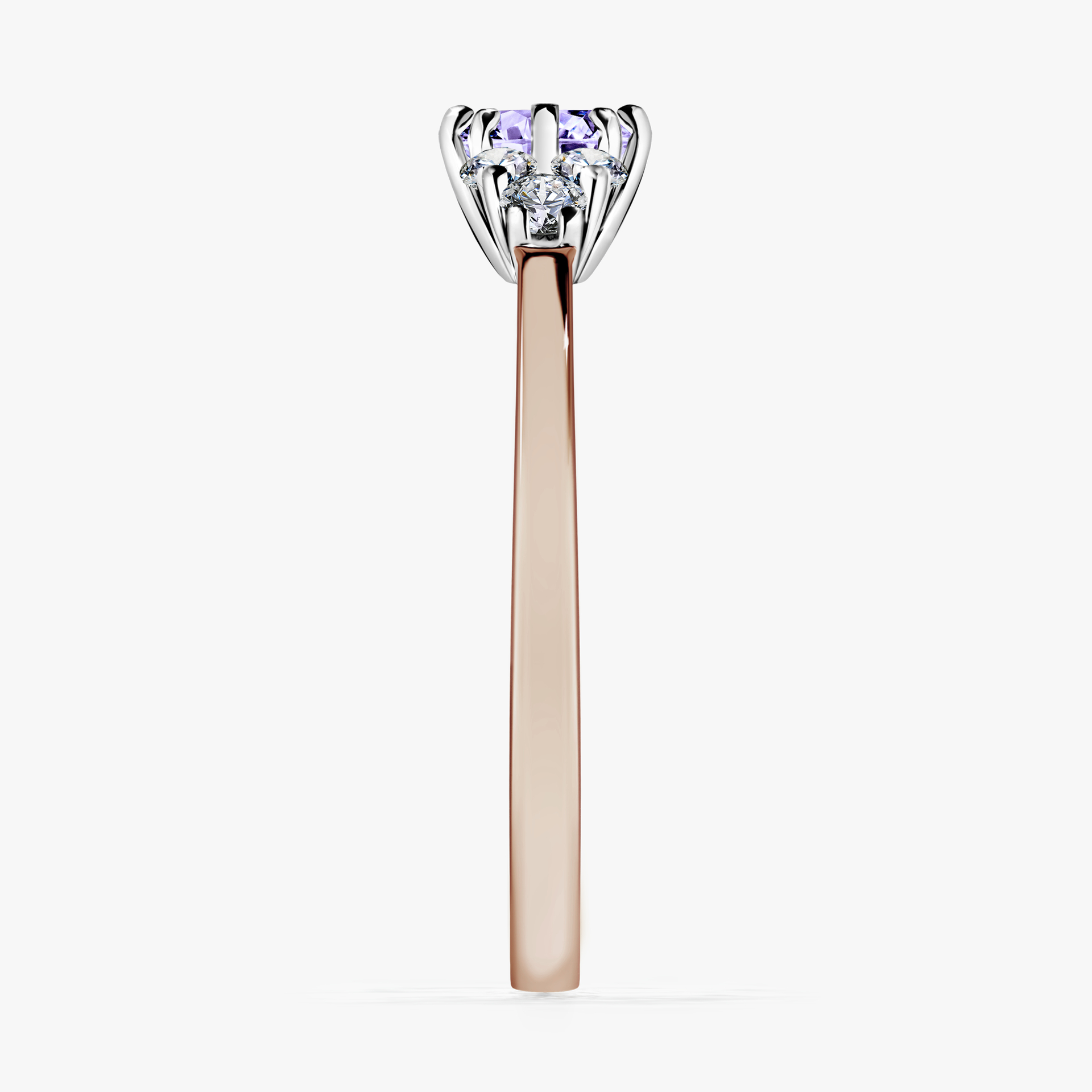 Pierścionek zaręczynowy My Lilly z różowego złota z tanzanitem 0,43ct