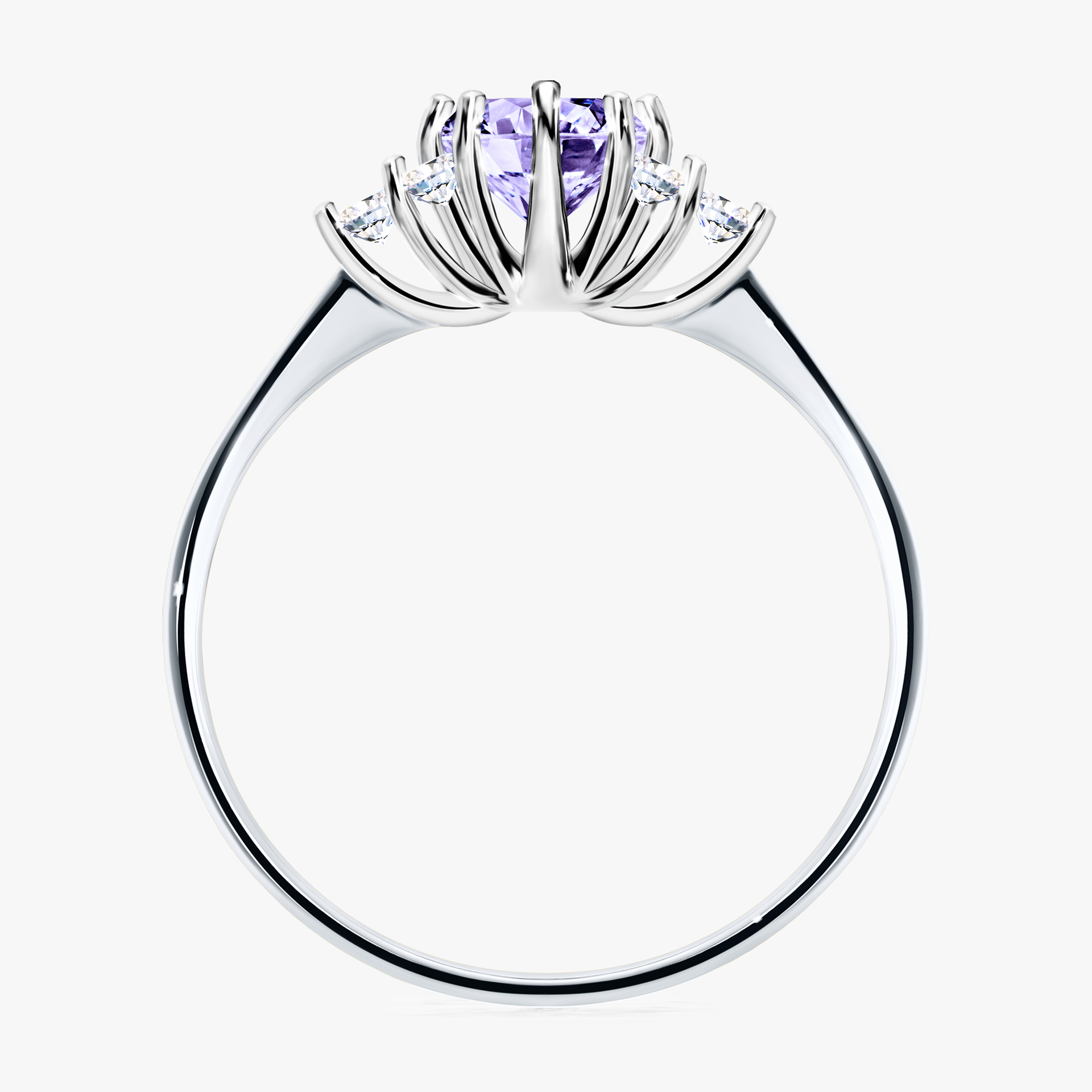 Pierścionek zaręczynowy My Lilly z białego złota z tanzanitem 0,68ct