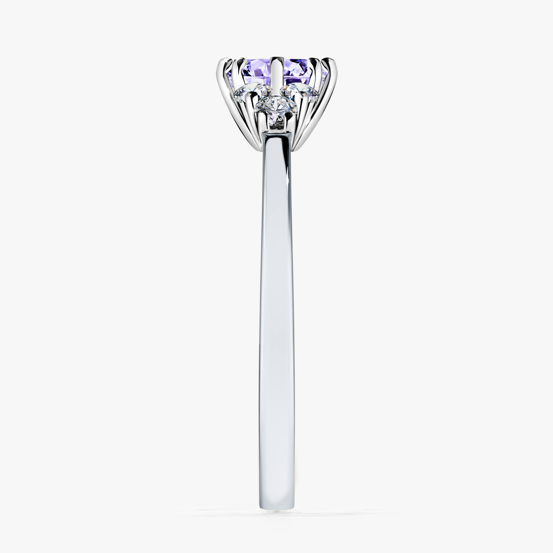 Pierścionek zaręczynowy My Lilly z białego złota z tanzanitem 0,68ct
