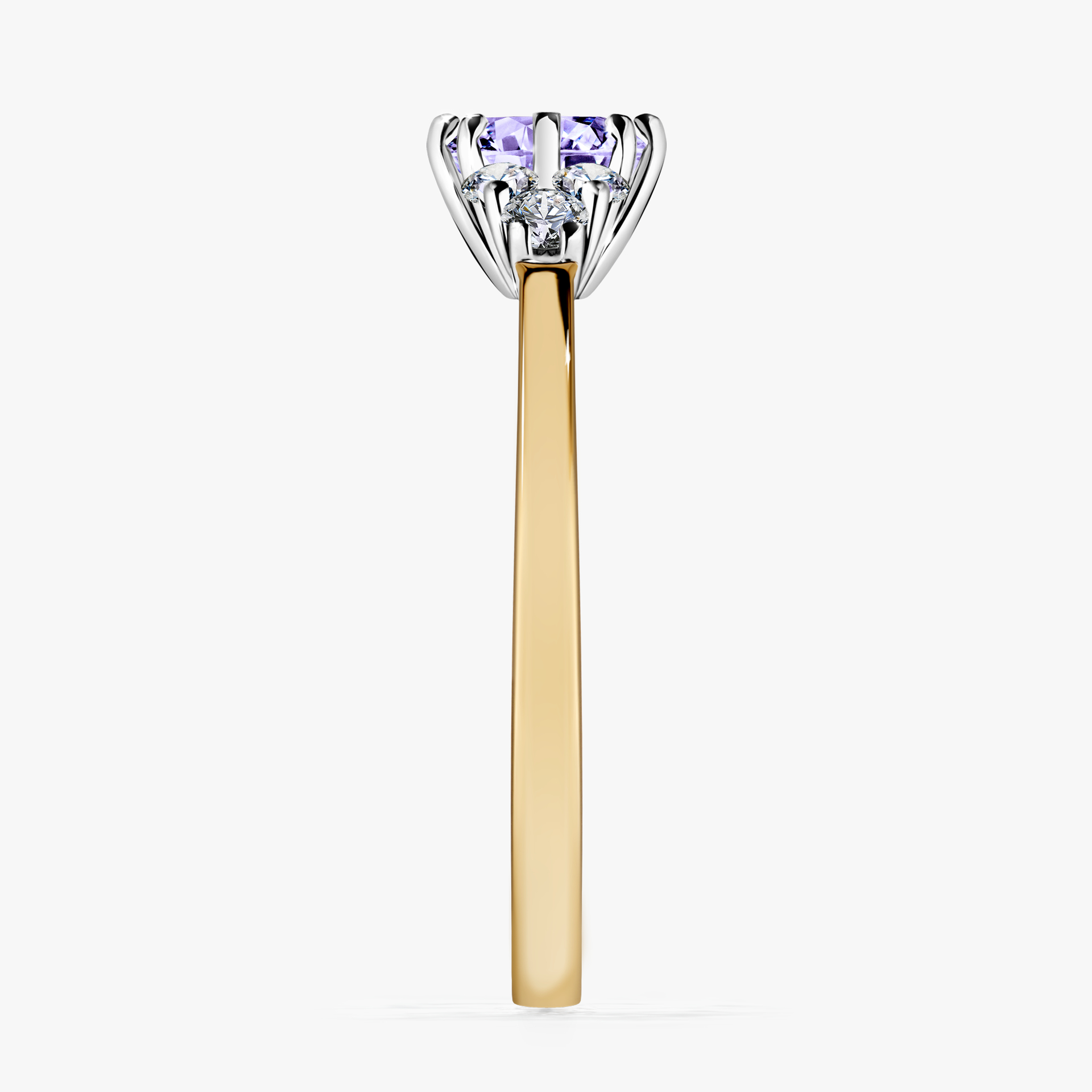 Pierścionek zaręczynowy My Lilly z żółtego złota z tanzanitem 0,68ct