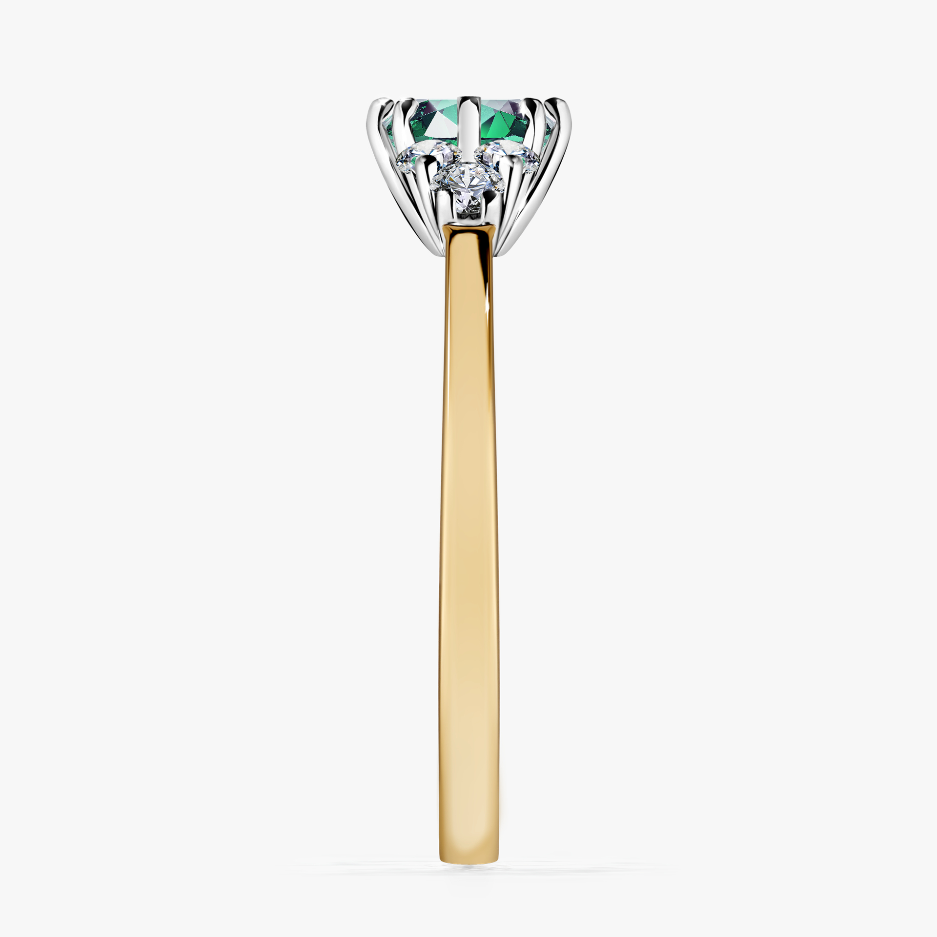 Pierścionek zaręczynowy My Lilly z żółtego złota ze szmaragdem 0,68ct