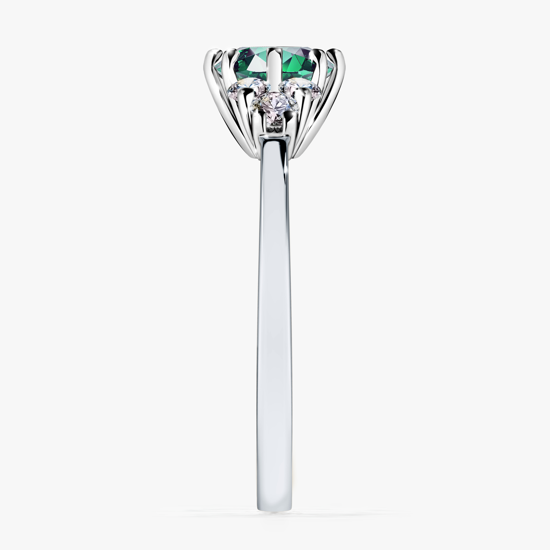 Pierścionek zaręczynowy My Lilly z białego złota ze szmaragdem 0,98ct