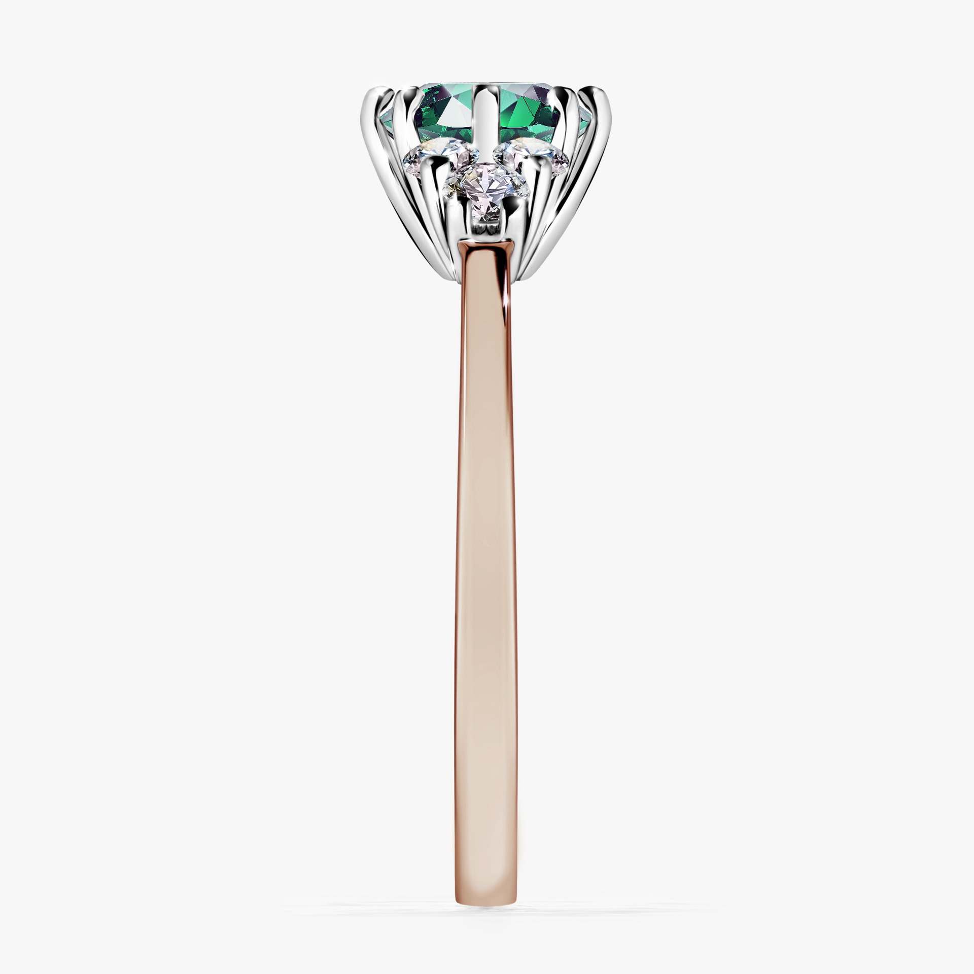 Pierścionek zaręczynowy My Lilly z różowego złota ze szmaragdem 0,98ct