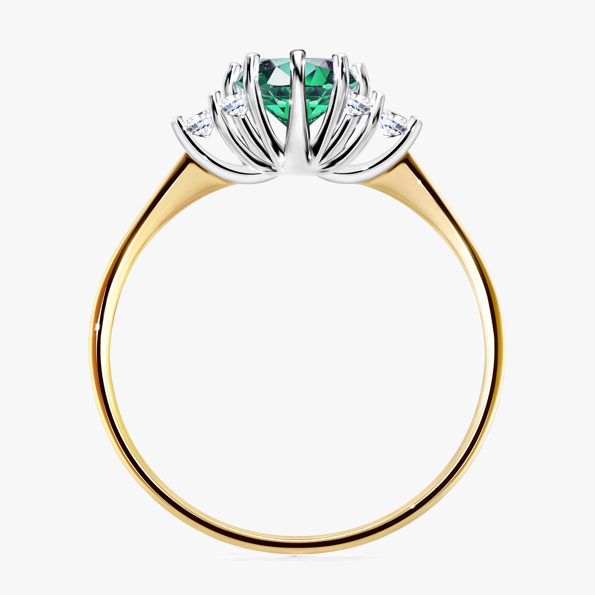 Pierścionek zaręczynowy My Lilly z żółtego złota ze szmaragdem 0,98ct
