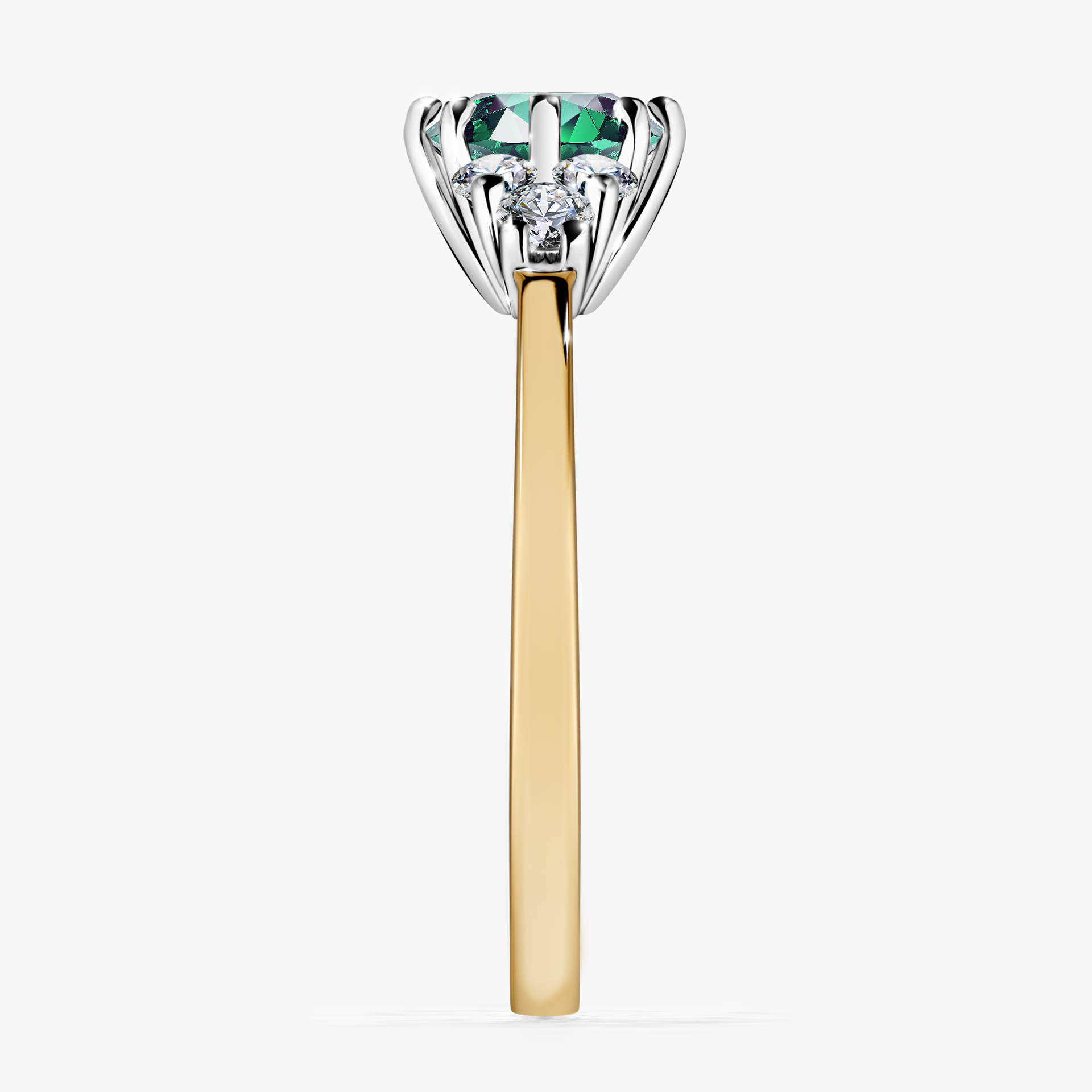 Pierścionek zaręczynowy My Lilly z żółtego złota ze szmaragdem 0,98ct