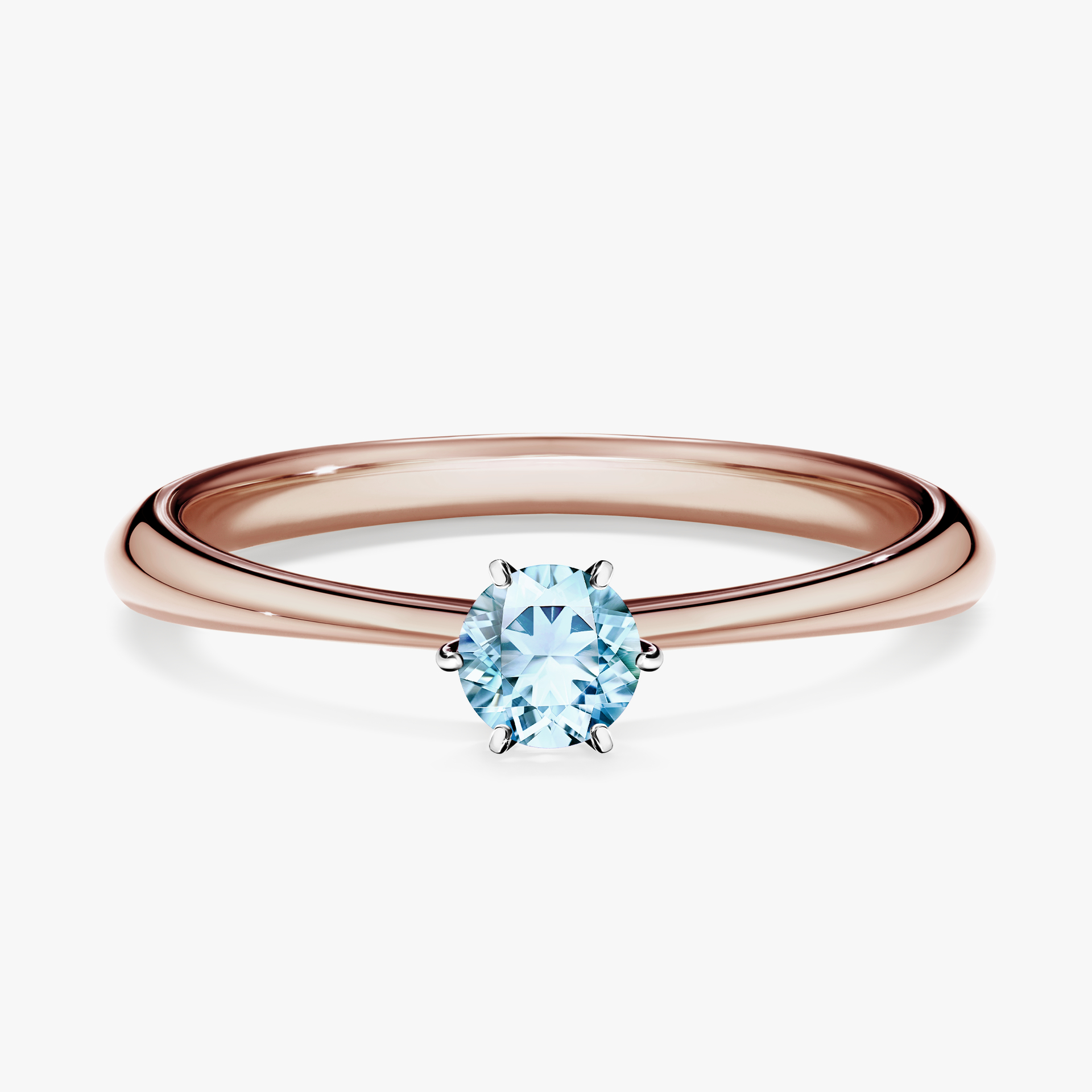 Pierścionek zaręczynowy My Love z różowego złota z akwamarynem 0,25ct