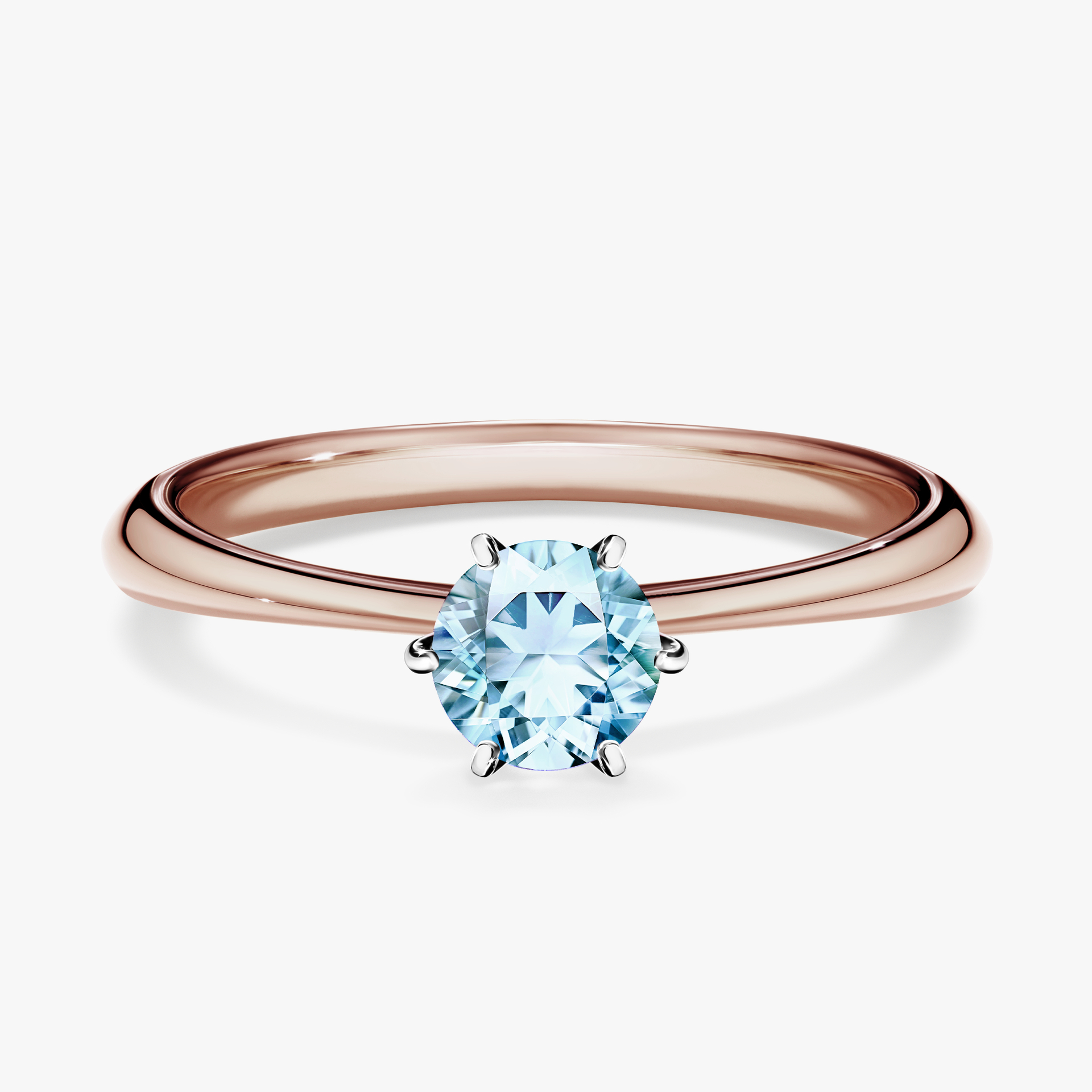 Pierścionek zaręczynowy My Love z różowego złota z akwamarynem 0,50ct