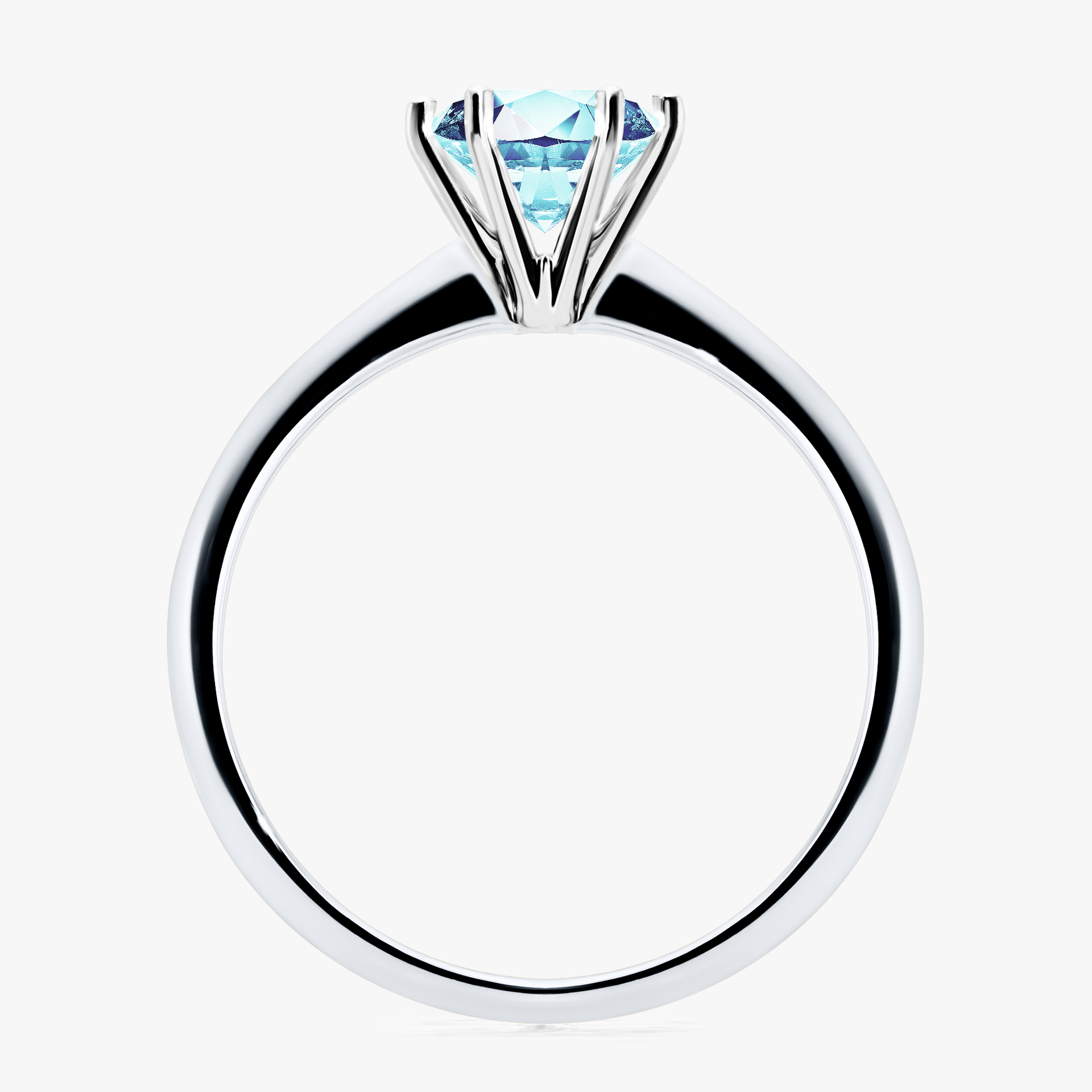 Pierścionek zaręczynowy My Love z białego złota z akwamarynem 1,00ct