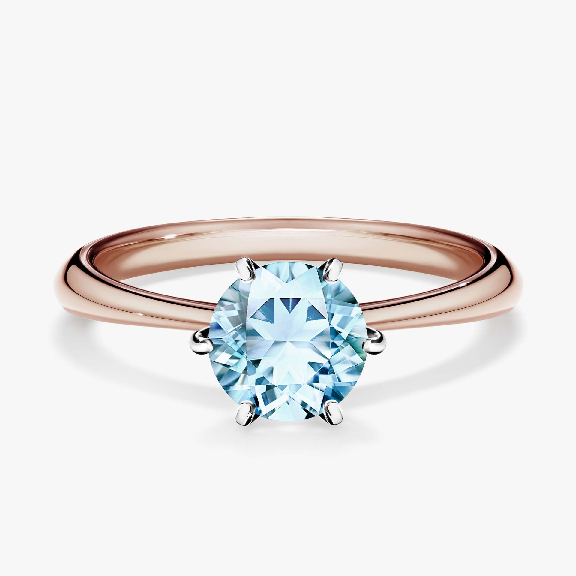 Pierścionek zaręczynowy My Love z różowego złota z akwamarynem 1,00ct