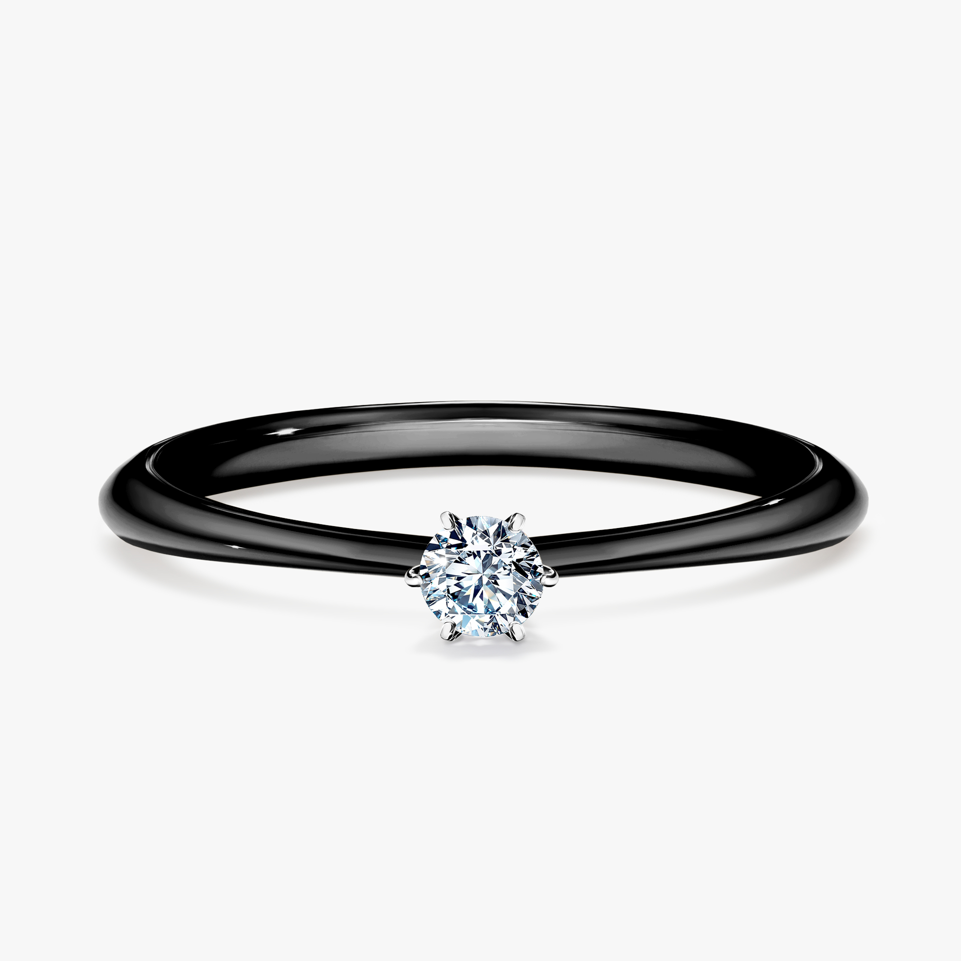Pierścionek zaręczynowy My Love z czarnego złota z diamentem naturalnym 0,10ct