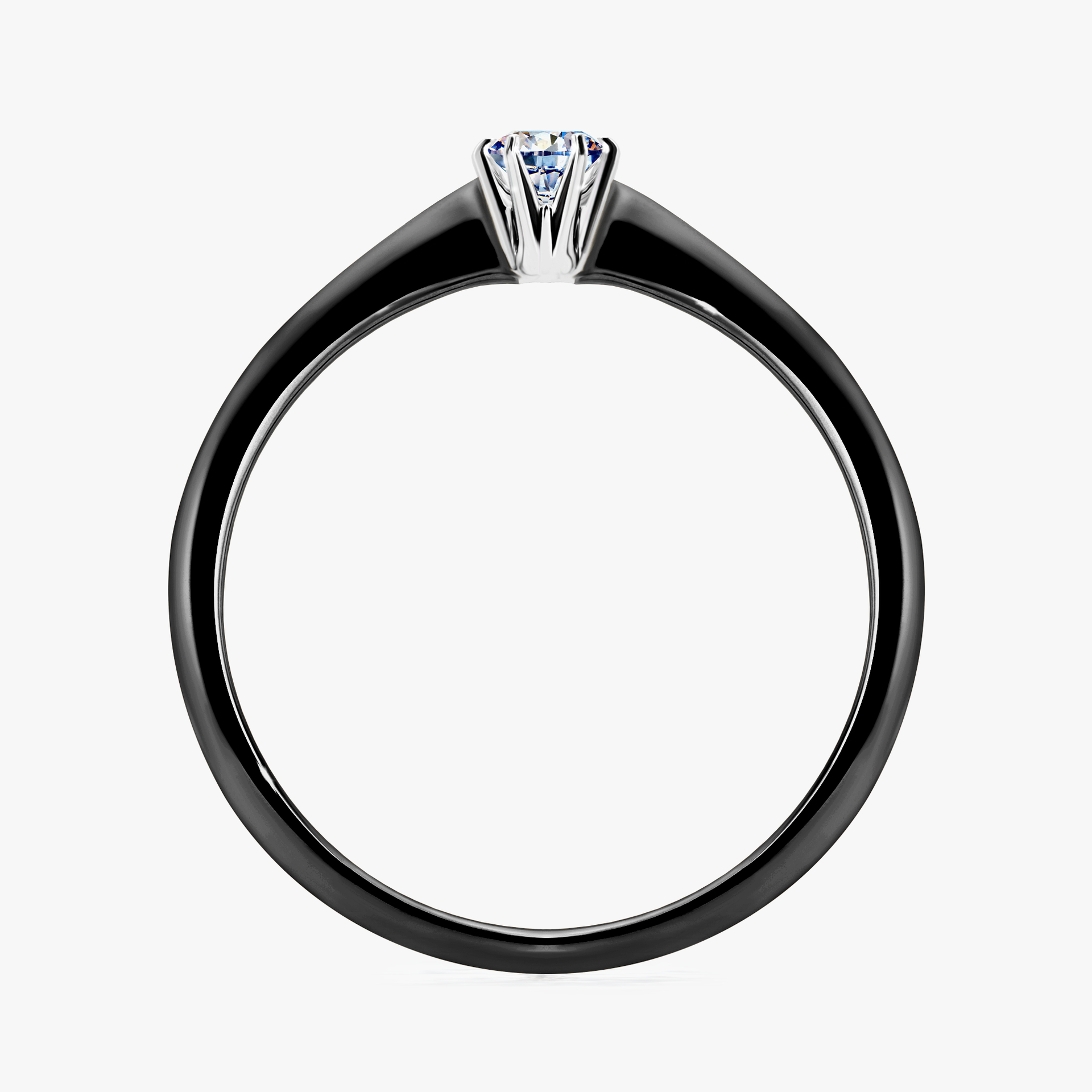 Pierścionek zaręczynowy My Love z czarnego złota z diamentem naturalnym 0,10ct
