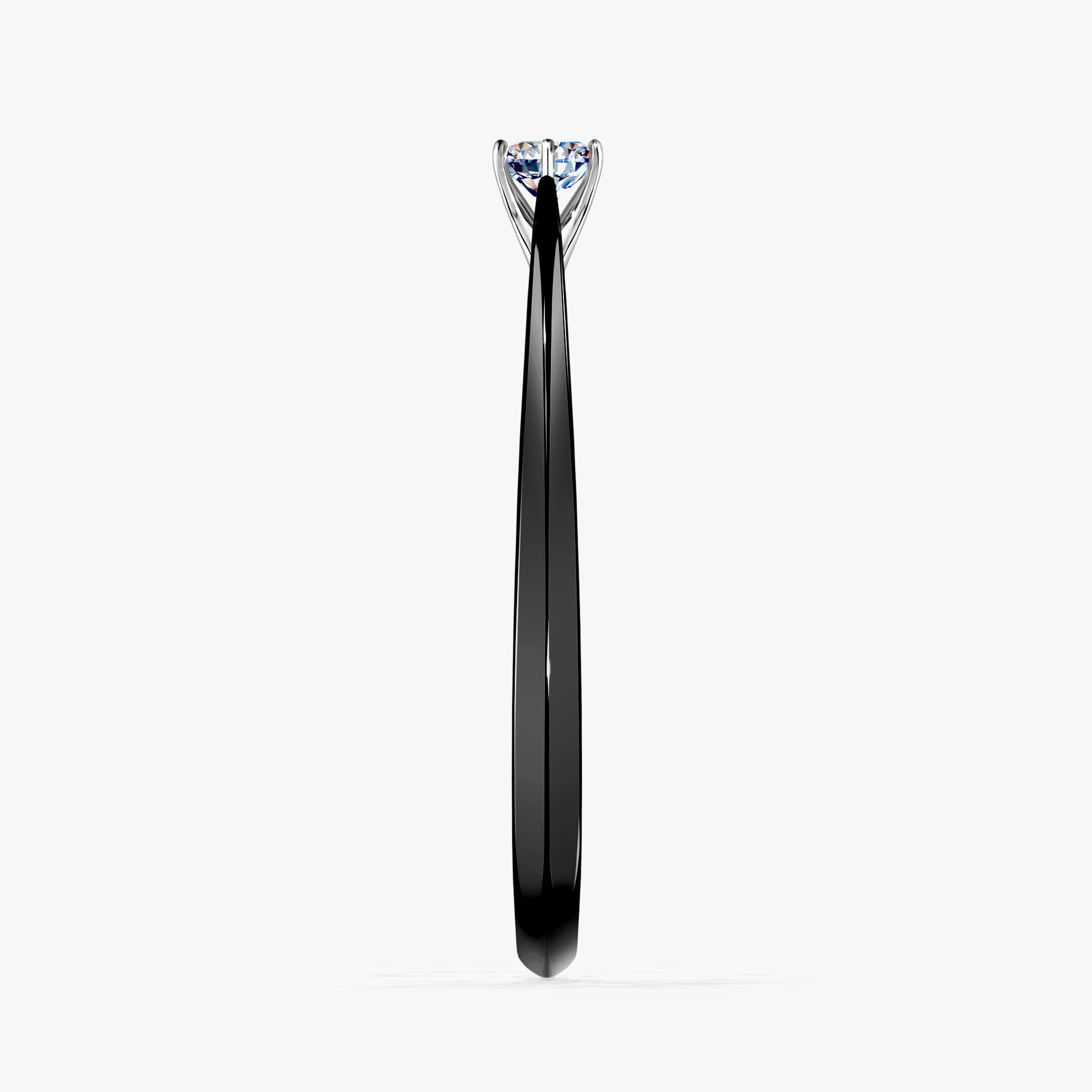 Pierścionek zaręczynowy My Love z czarnego złota z diamentem naturalnym 0,10ct