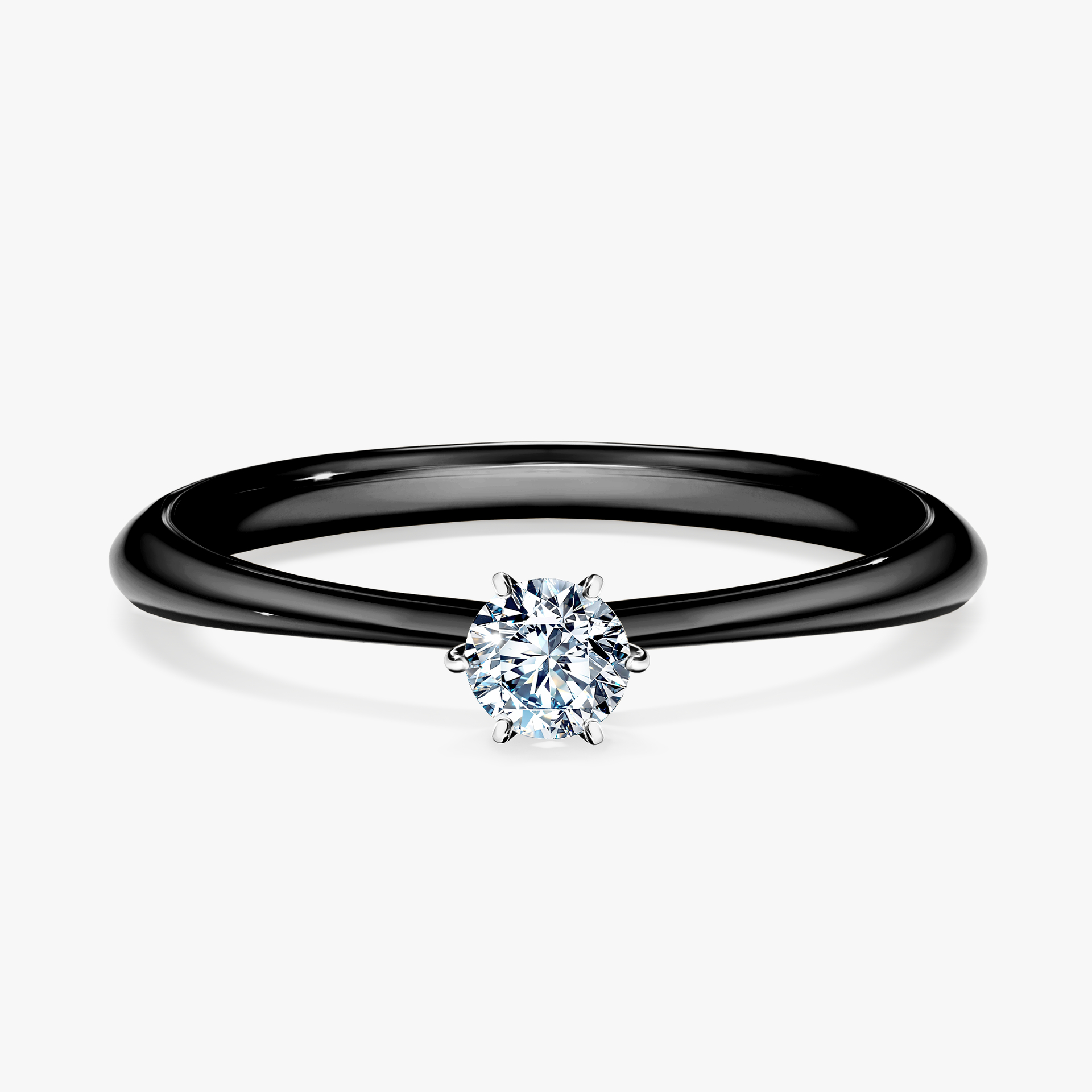 Pierścionek zaręczynowy My Love z czarnego złota z diamentem laboratoryjnym 0,17ct