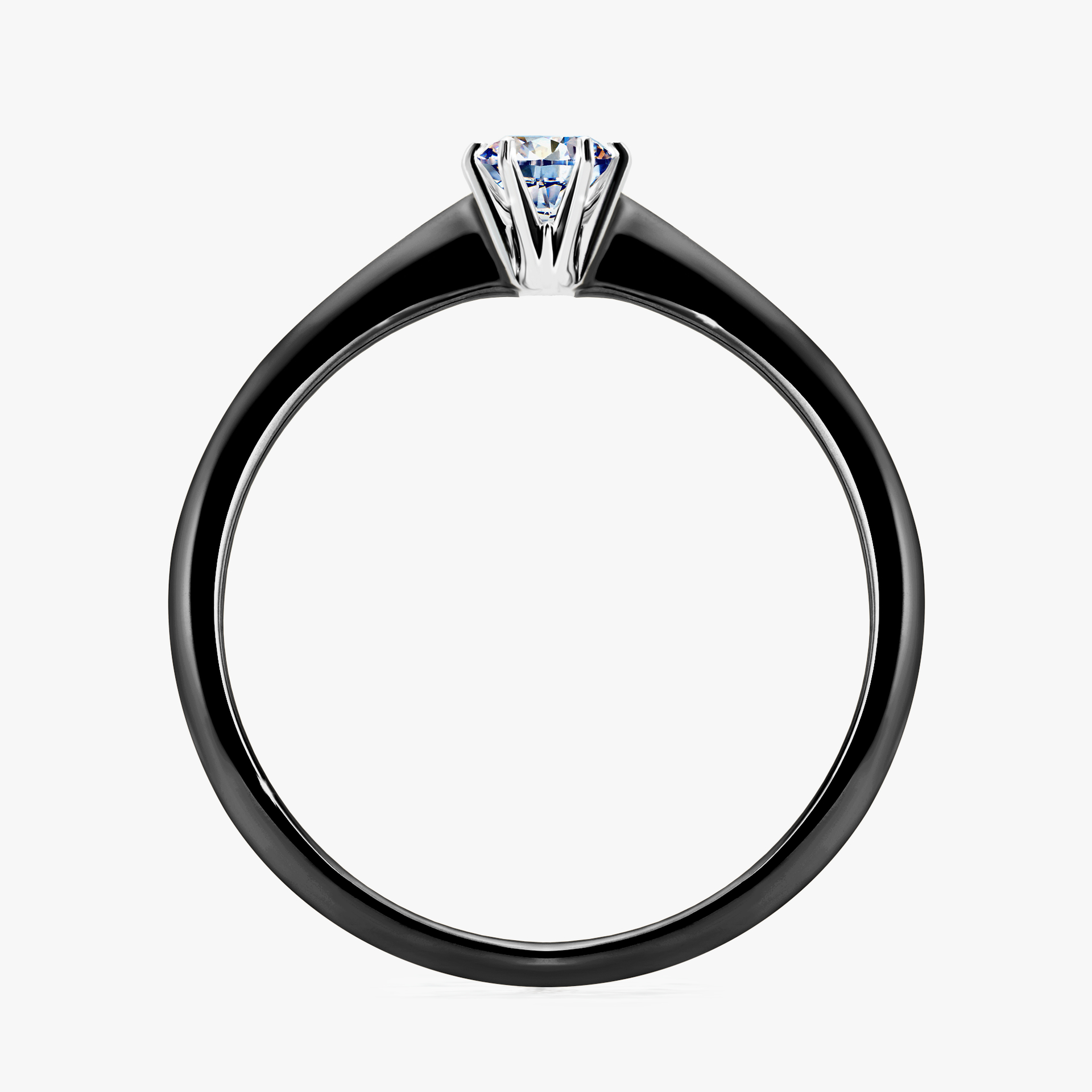 Pierścionek zaręczynowy My Love z czarnego złota z diamentem laboratoryjnym 0,17ct