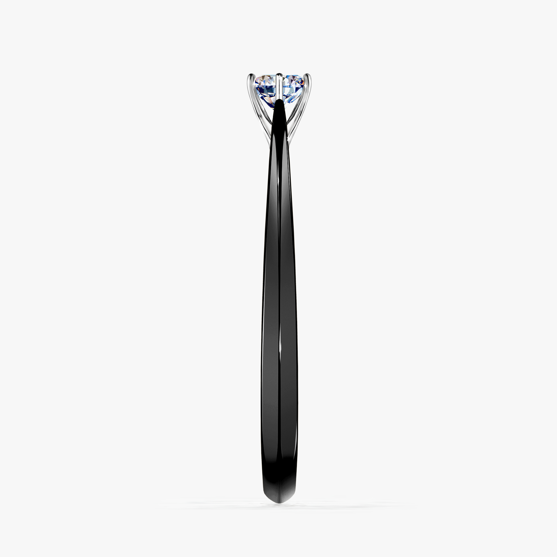 Pierścionek zaręczynowy My Love z czarnego złota z diamentem laboratoryjnym 0,17ct