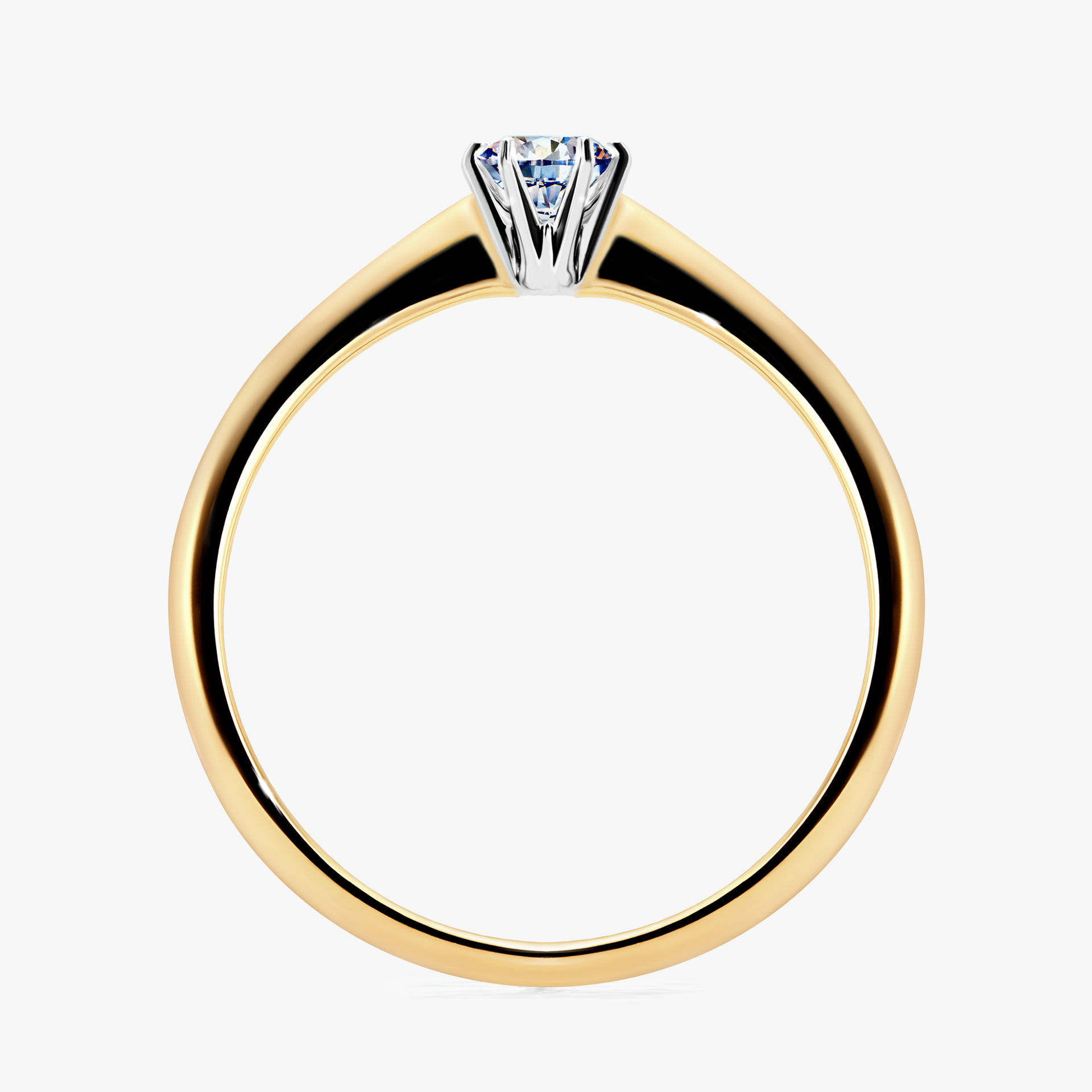 Pierścionek zaręczynowy My Love z żółtego złota z diamentem laboratoryjnym 0,17ct