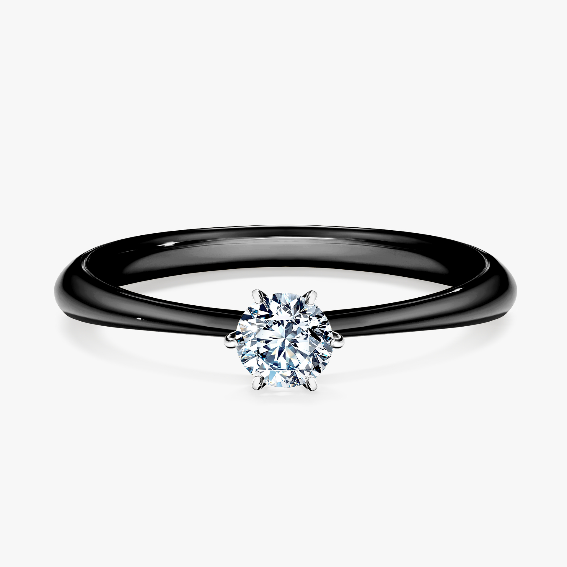 Pierścionek zaręczynowy My Love z czarnego złota z diamentem naturalnym 0,25ct
