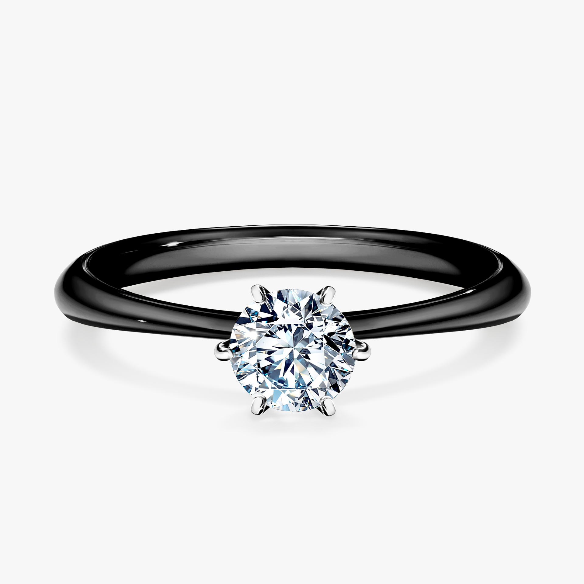 Pierścionek zaręczynowy My Love z czarnego złota z diamentem laboratoryjnym 0,50ct