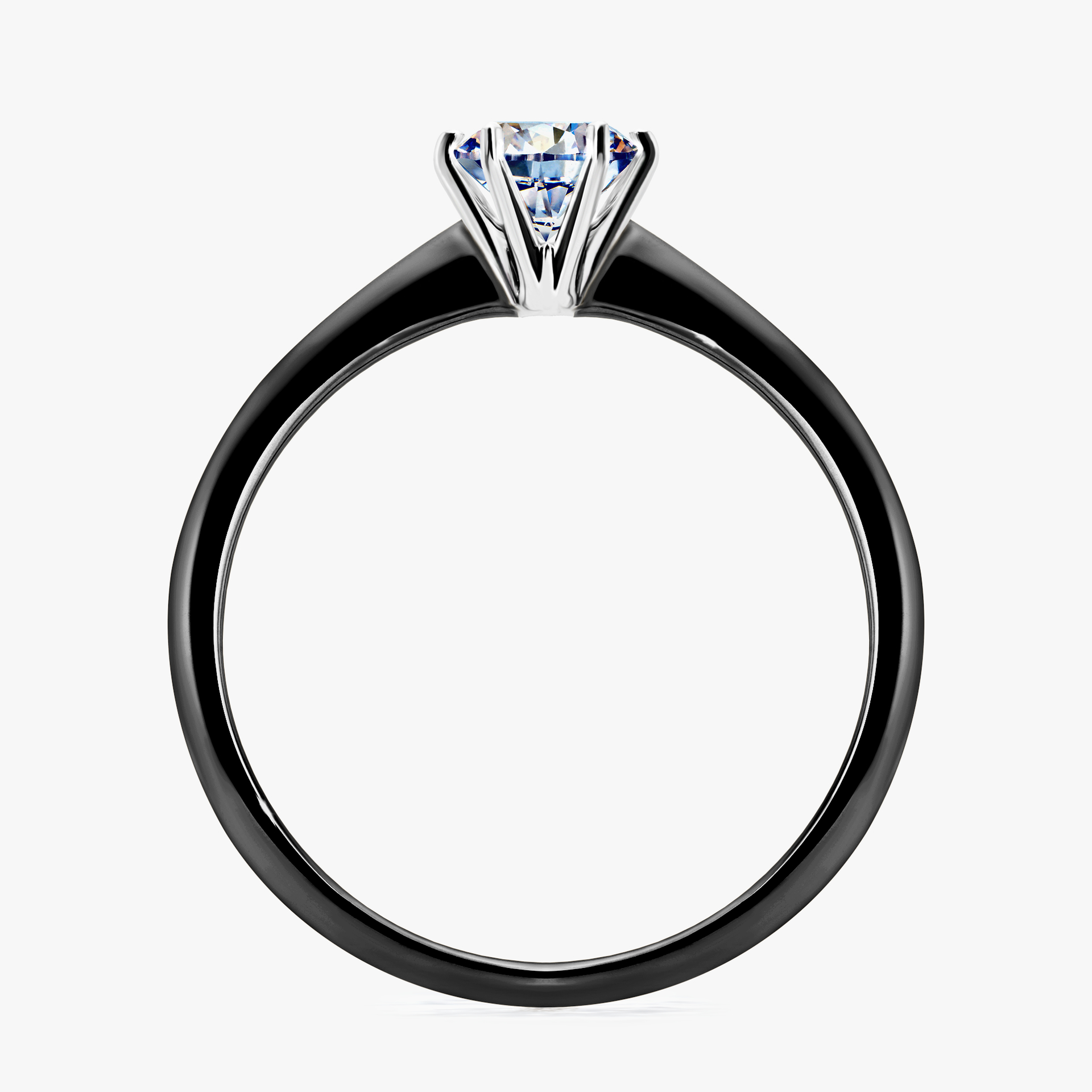 Pierścionek zaręczynowy My Love z czarnego złota z diamentem laboratoryjnym 0,50ct