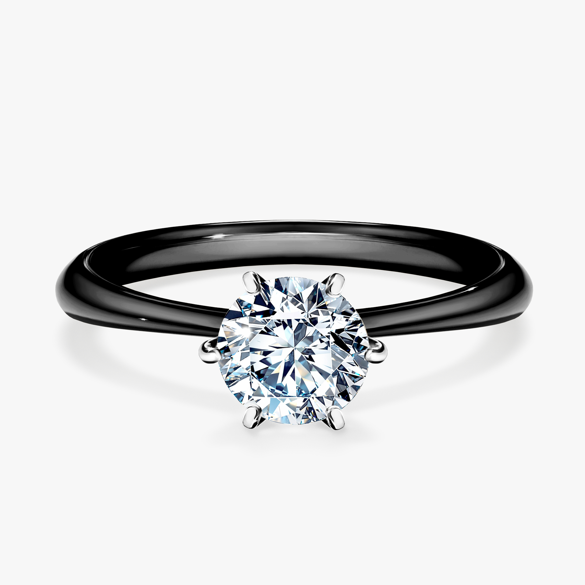 Pierścionek zaręczynowy My Love z czarnego złota z diamentem naturalnym 0,80ct