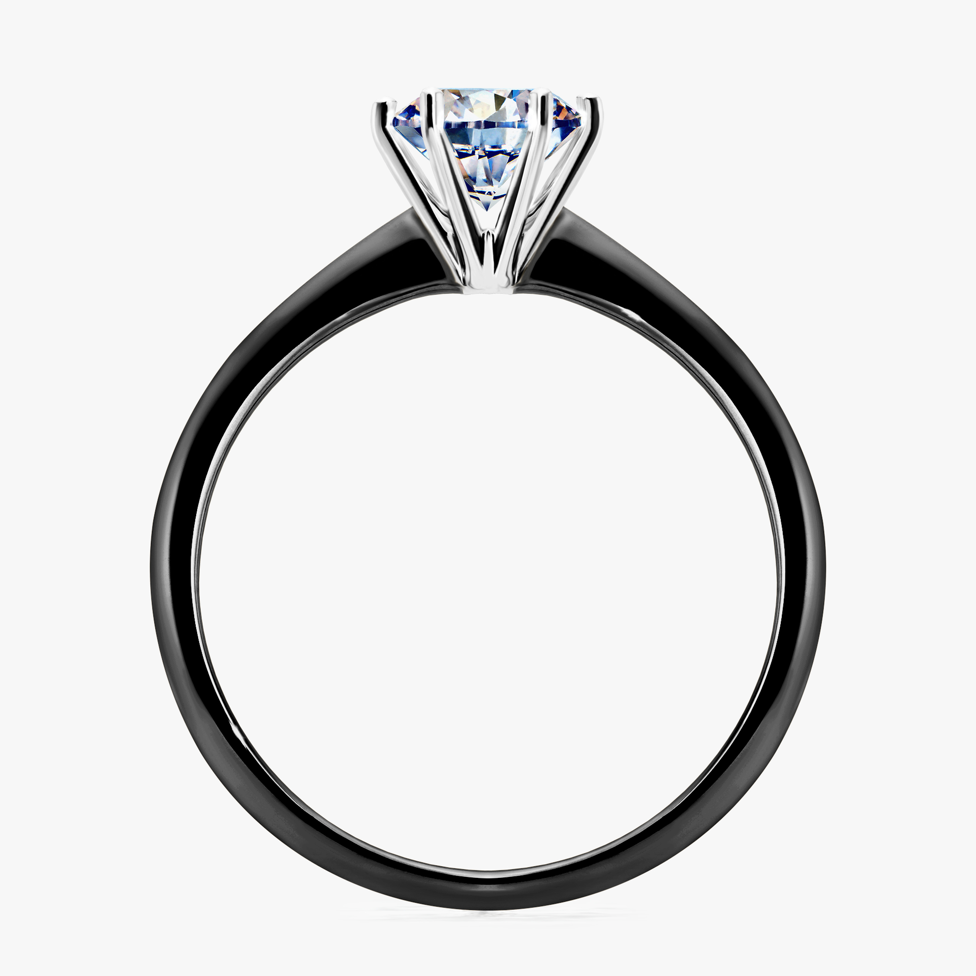Pierścionek zaręczynowy My Love z czarnego złota z diamentem naturalnym 0,80ct