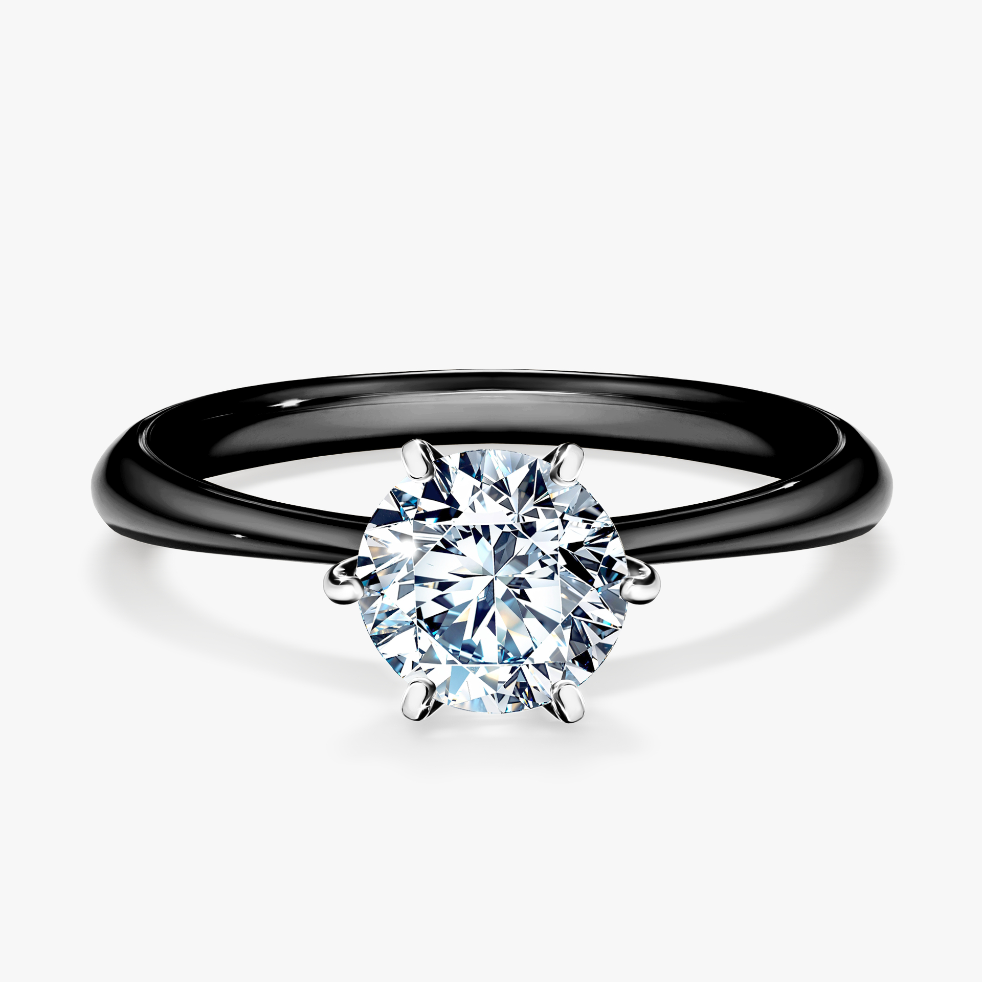 Pierścionek zaręczynowy My Love z czarnego złota z diamentem laboratoryjnym 1,00ct