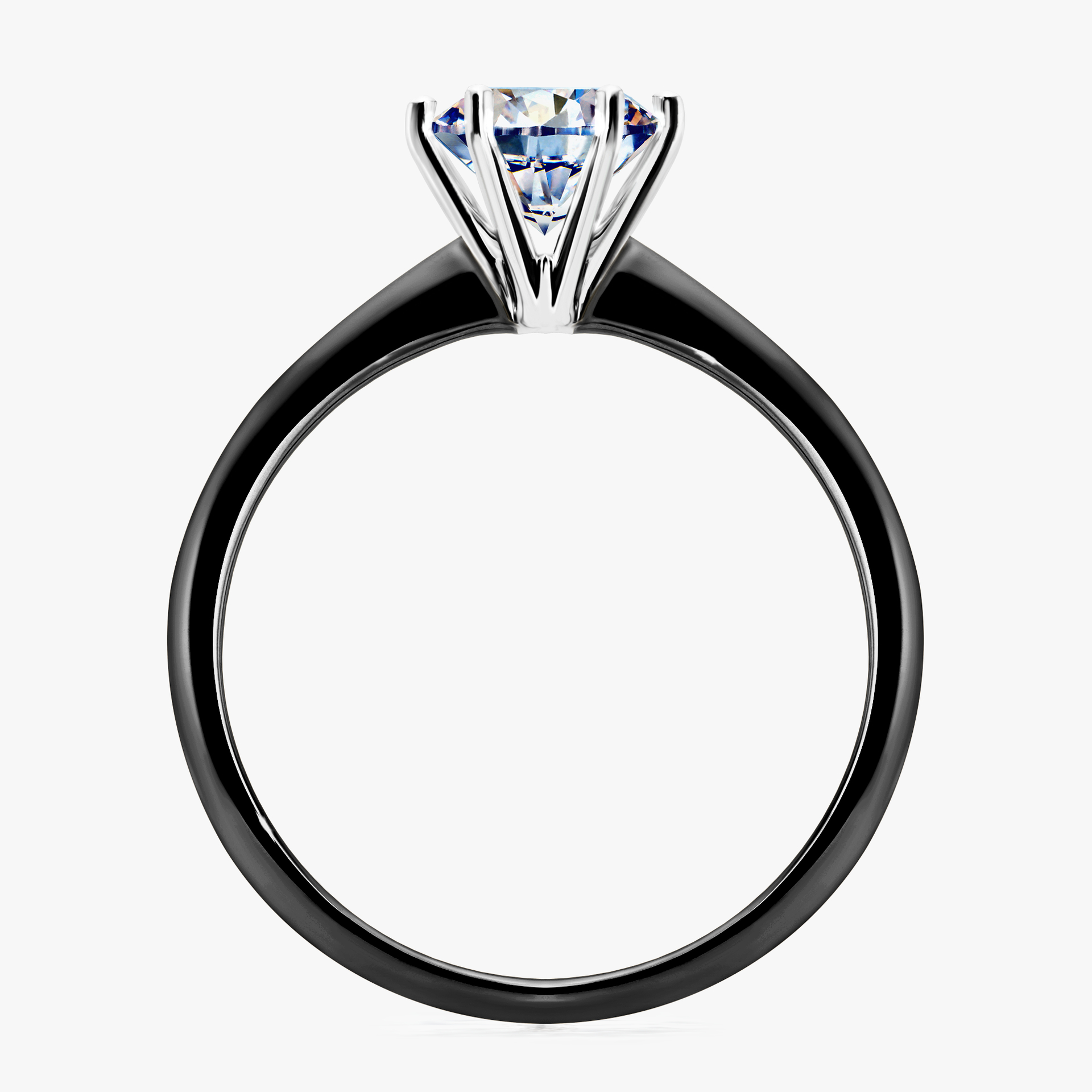 Pierścionek zaręczynowy My Love z czarnego złota z diamentem laboratoryjnym 1,00ct