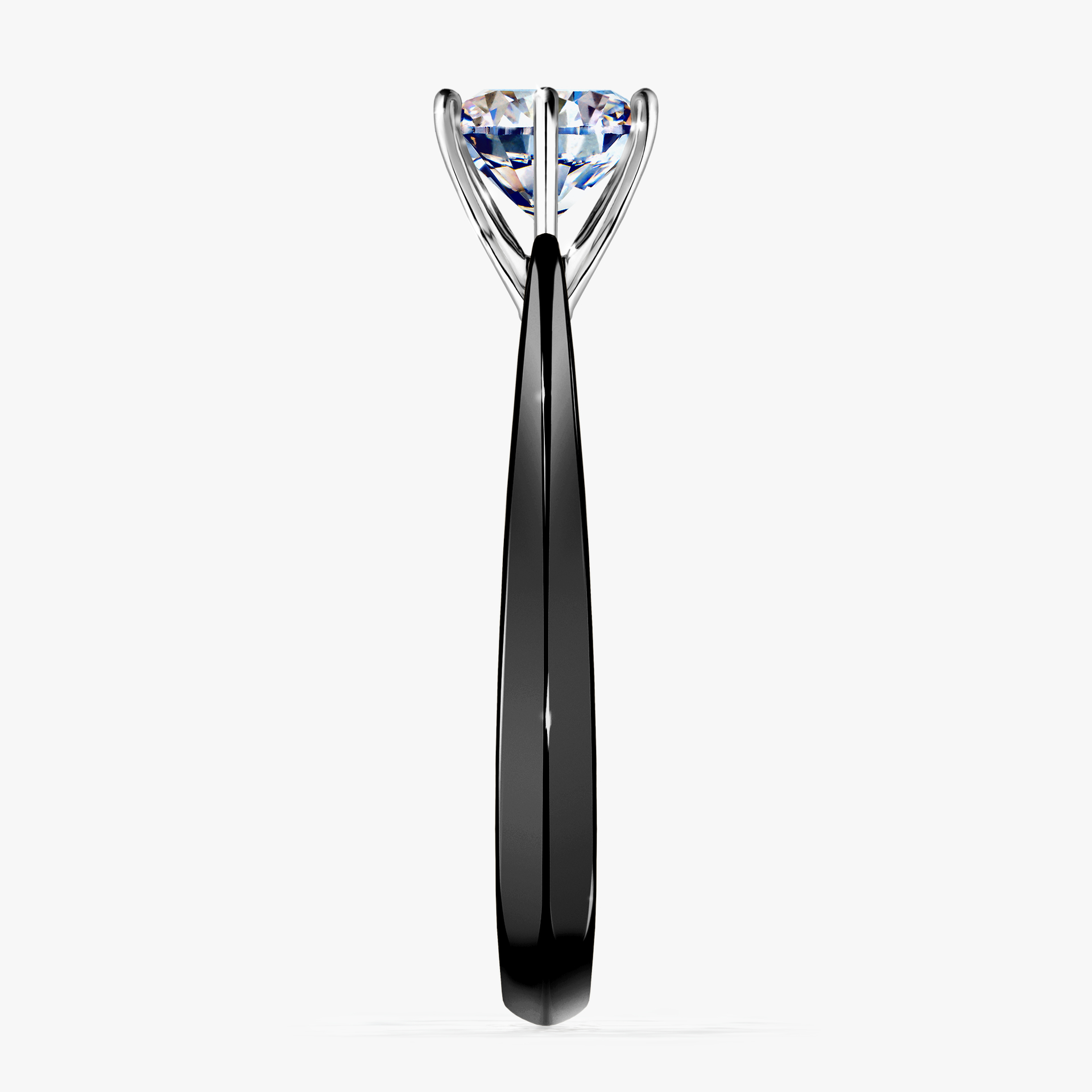 Pierścionek zaręczynowy My Love z czarnego złota z diamentem laboratoryjnym 1,00ct