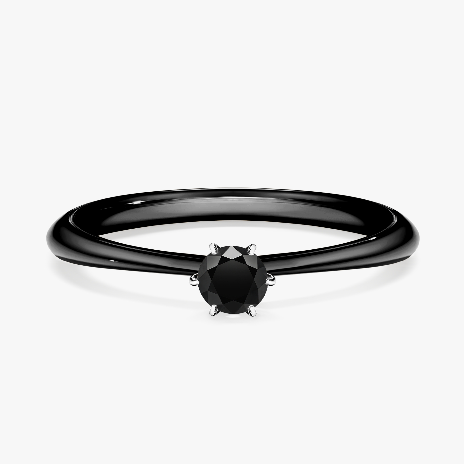 Pierścionek zaręczynowy My Love z czarnego złota z czarnym diamentem 0,17ct