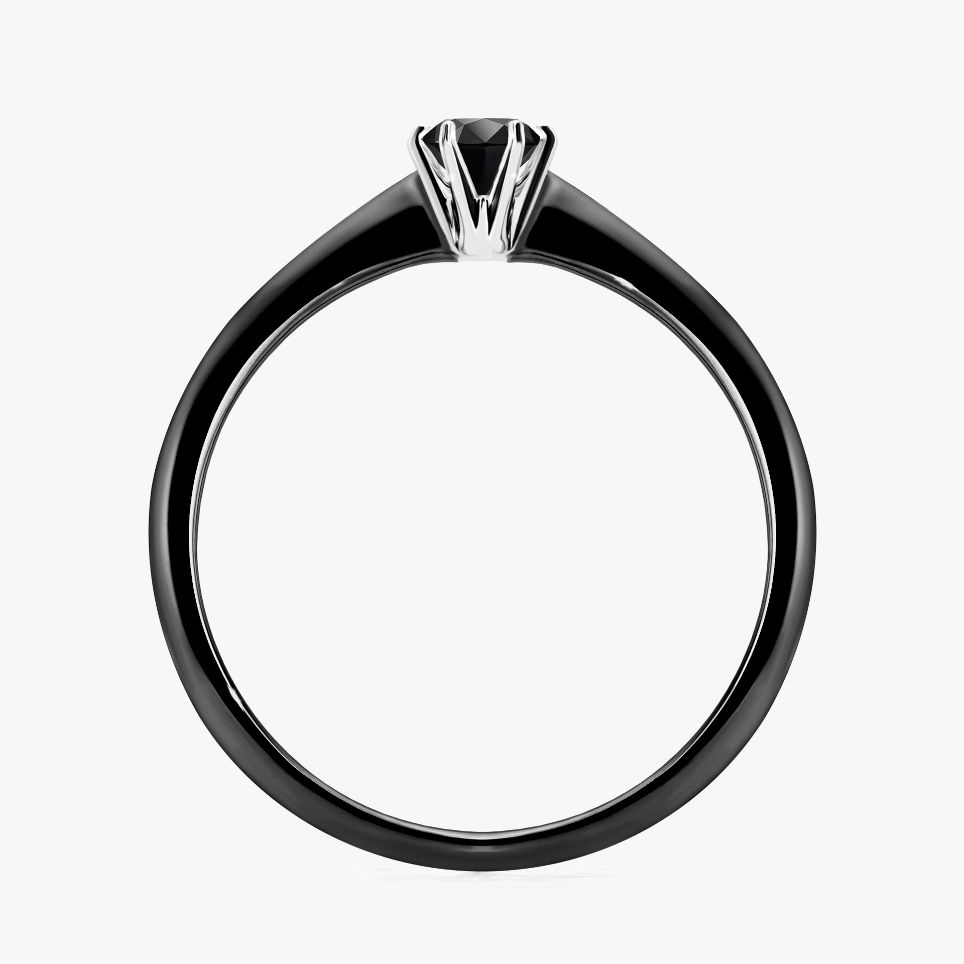 Pierścionek zaręczynowy My Love z czarnego złota z czarnym diamentem 0,17ct