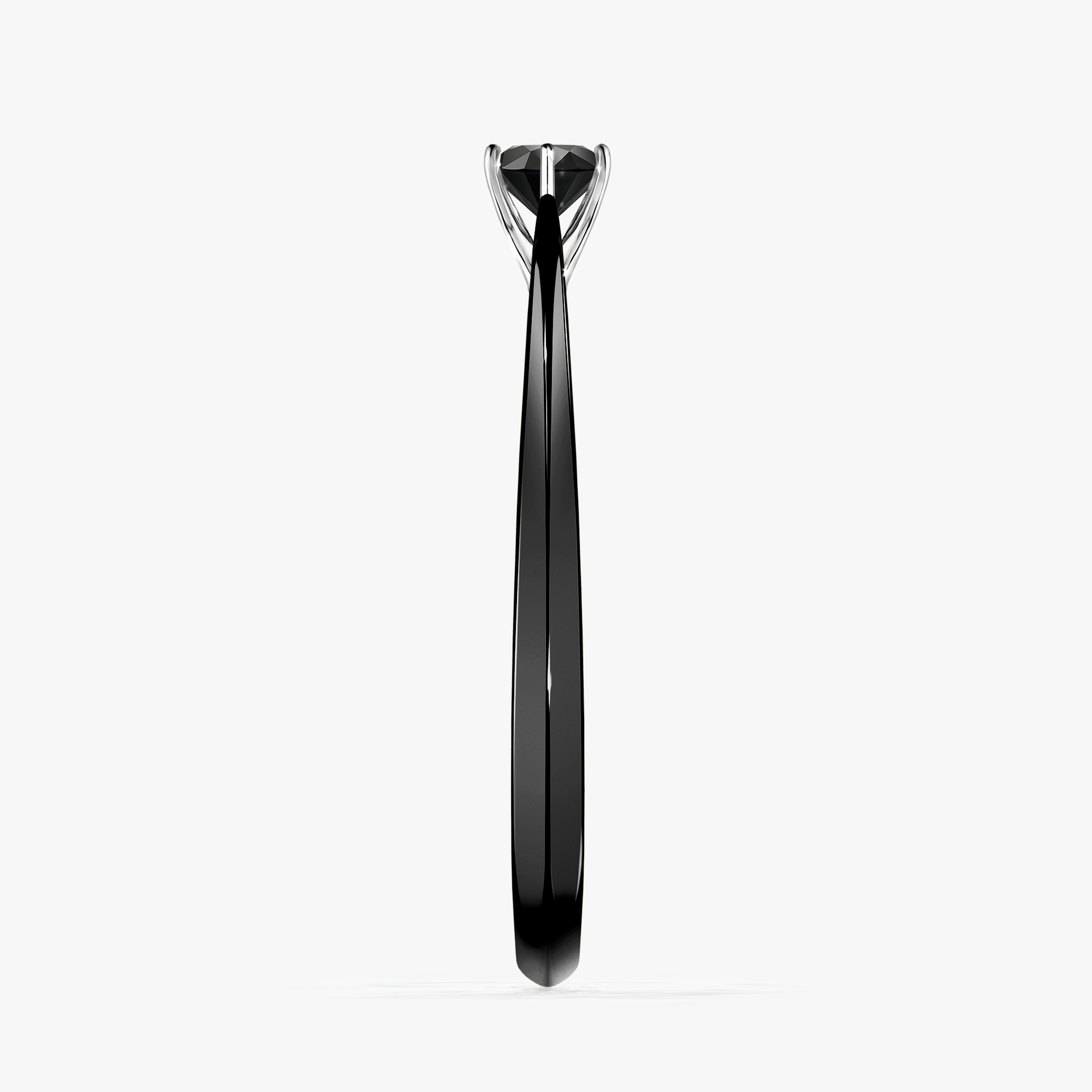 Pierścionek zaręczynowy My Love z czarnego złota z czarnym diamentem 0,17ct