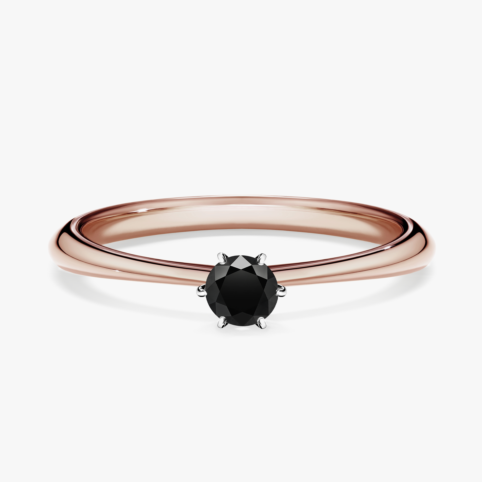 Pierścionek zaręczynowy My Love z różowego złota z czarnym diamentem 0,17ct