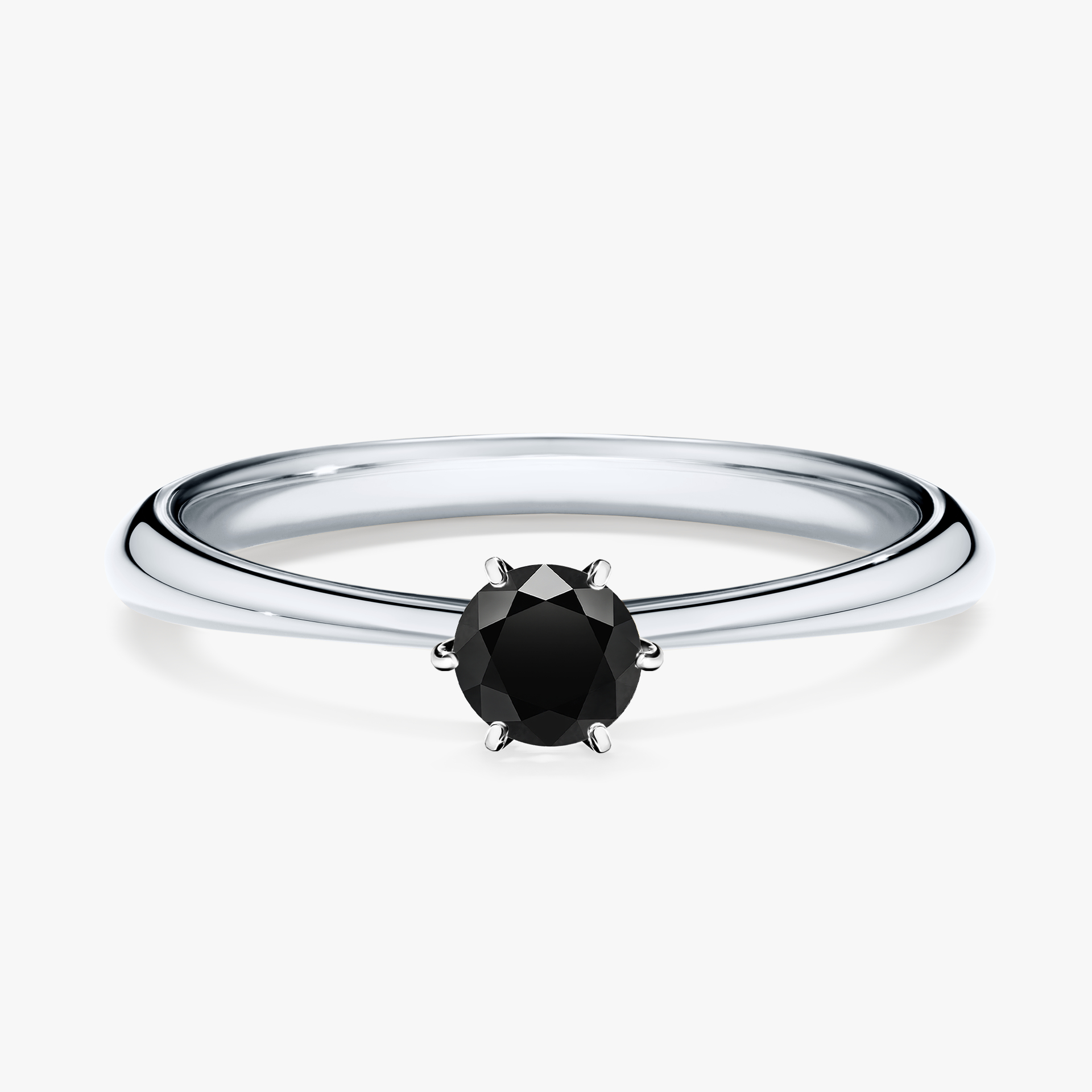 Pierścionek zaręczynowy My Love z białego złota z czarnym diamentem 0,25ct