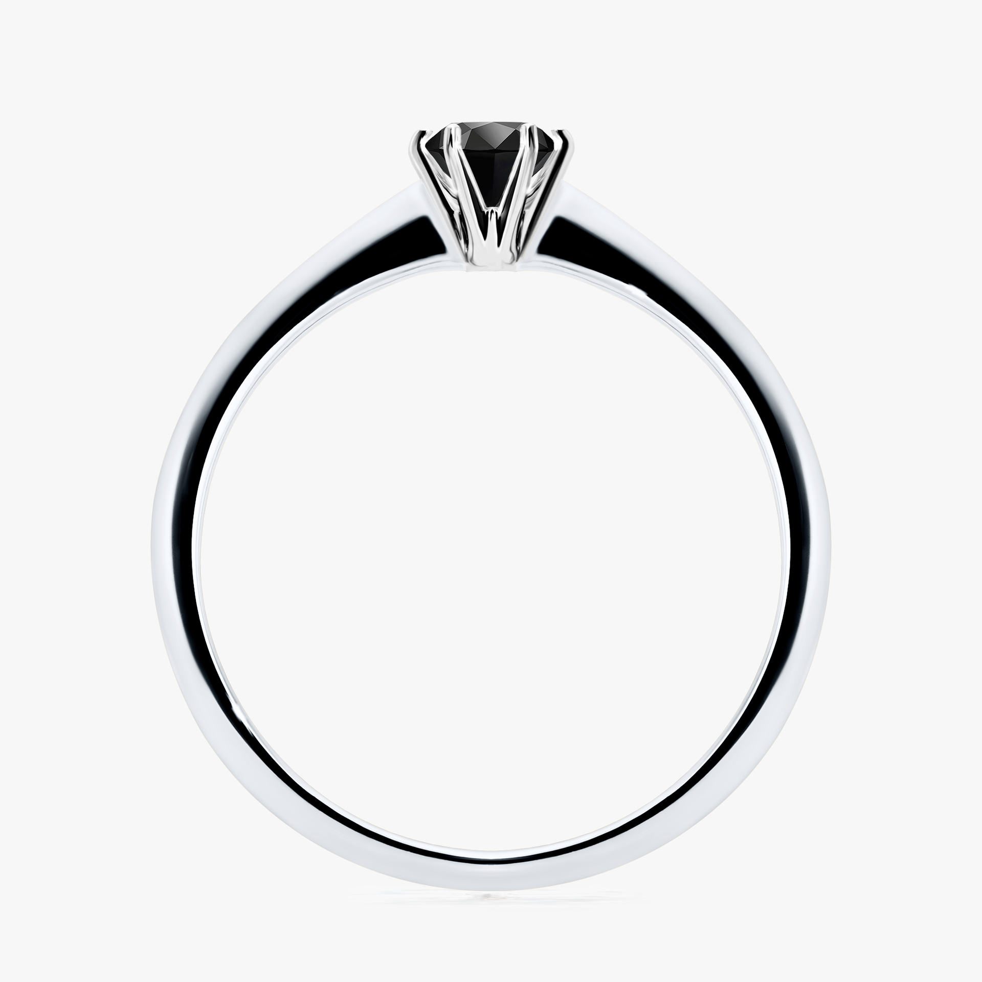 Pierścionek zaręczynowy My Love z białego złota z czarnym diamentem 0,25ct