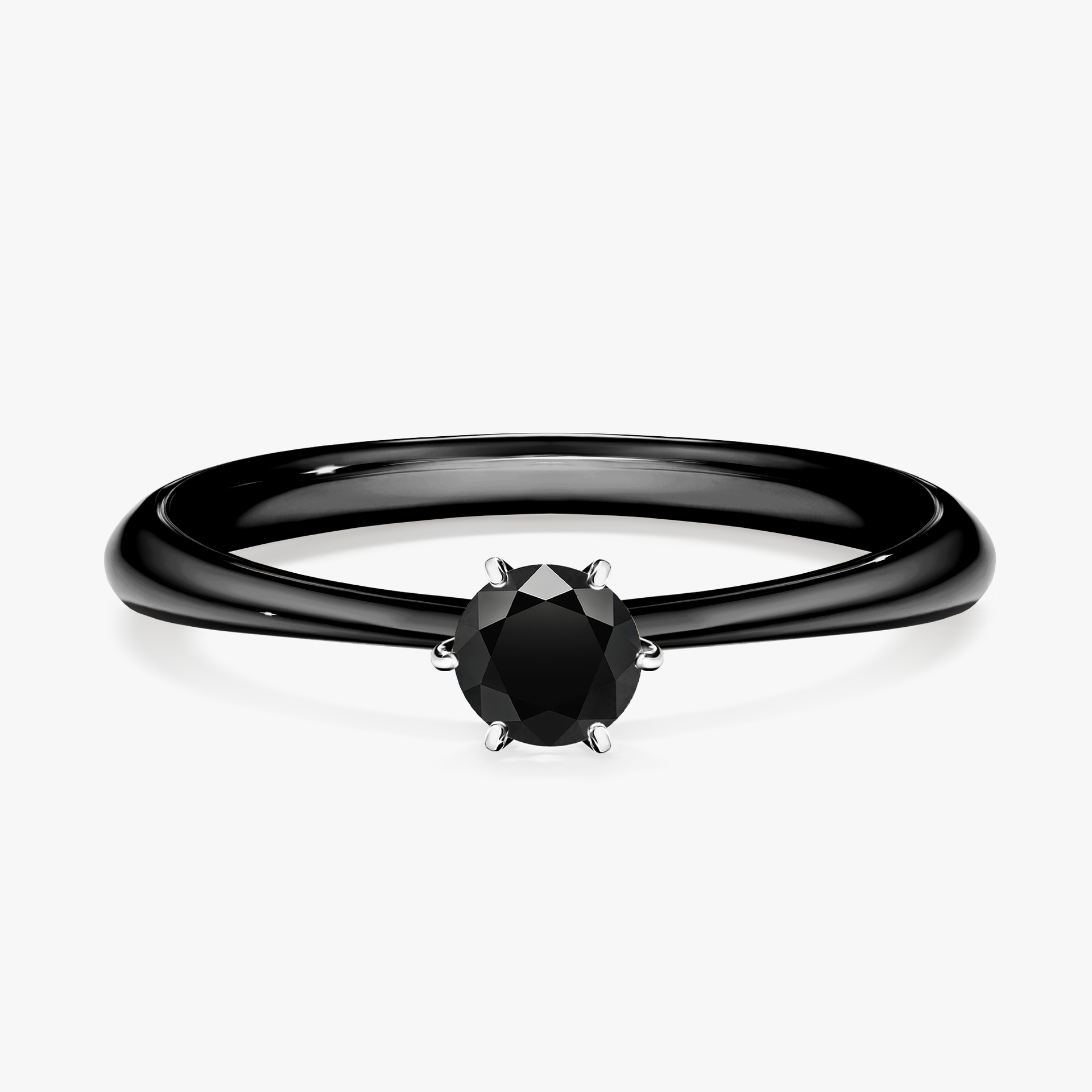 Pierścionek zaręczynowy My Love z czarnego złota z czarnym diamentem 0,25ct
