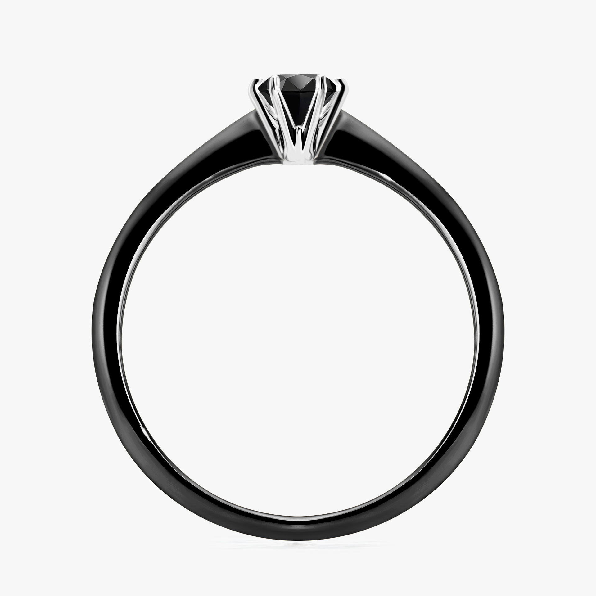 Pierścionek zaręczynowy My Love z czarnego złota z czarnym diamentem 0,25ct
