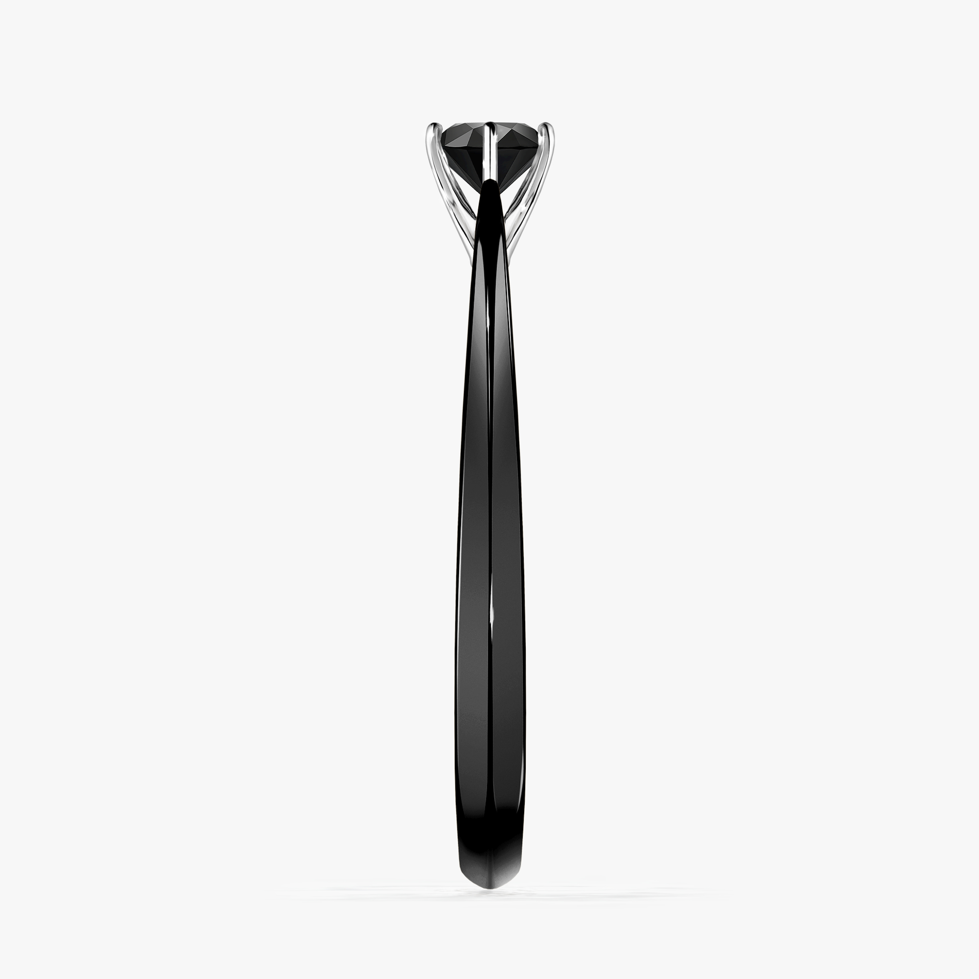 Pierścionek zaręczynowy My Love z czarnego złota z czarnym diamentem 0,25ct